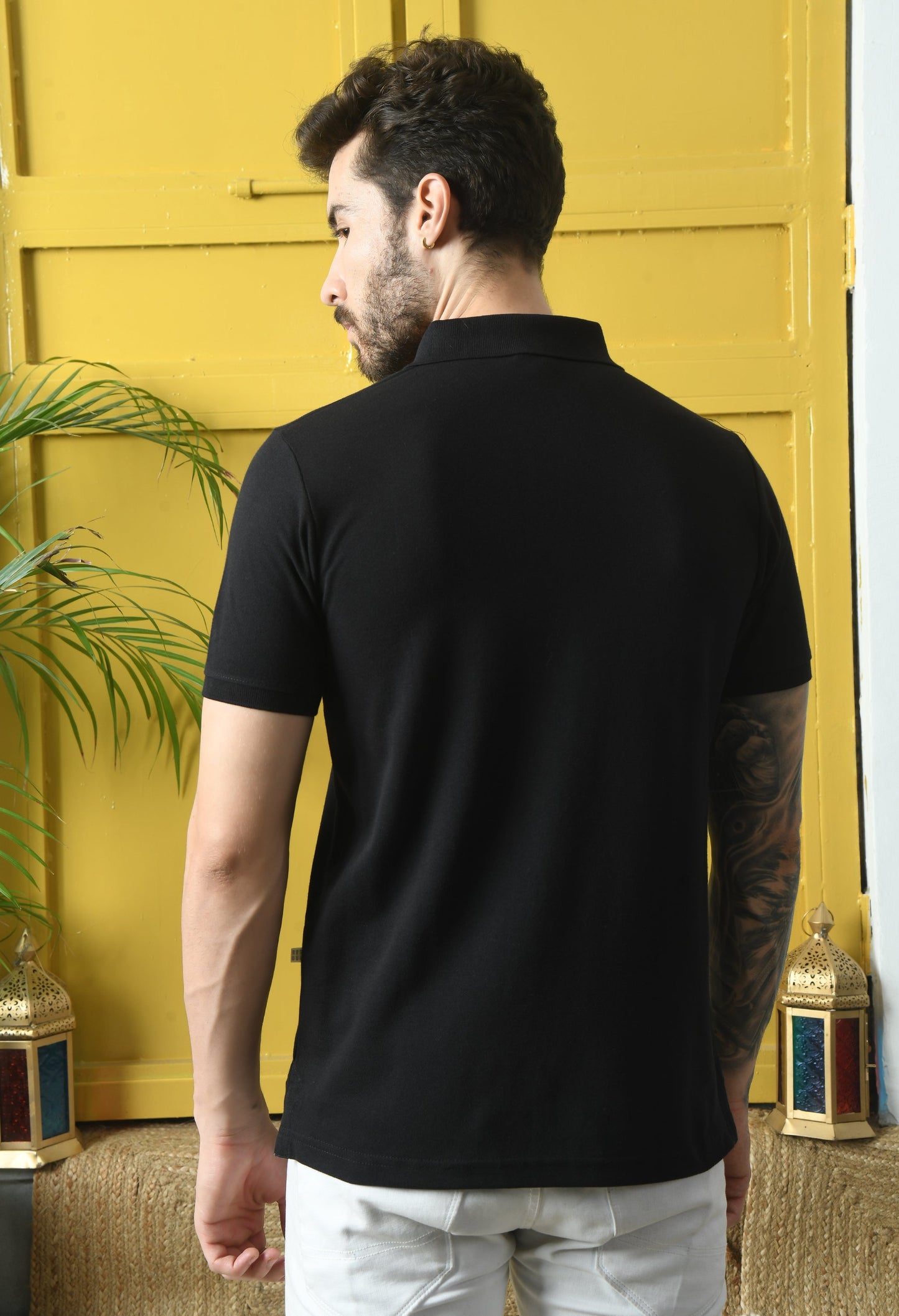 Arbour Men Polo Neck Plain Solid half Sleeves T-Shirt