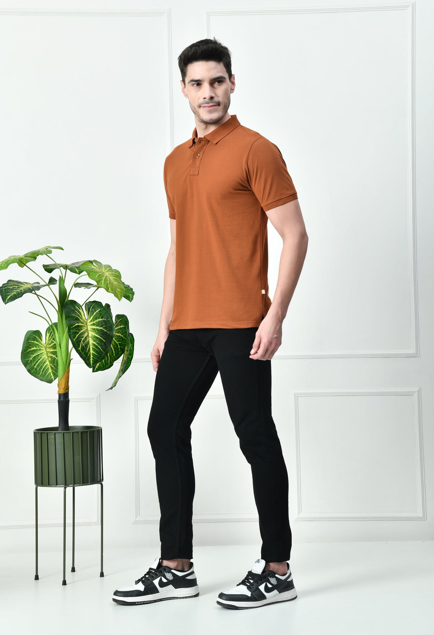 Arbour Men Polo Neck Plain Solid half Sleeves T-Shirt