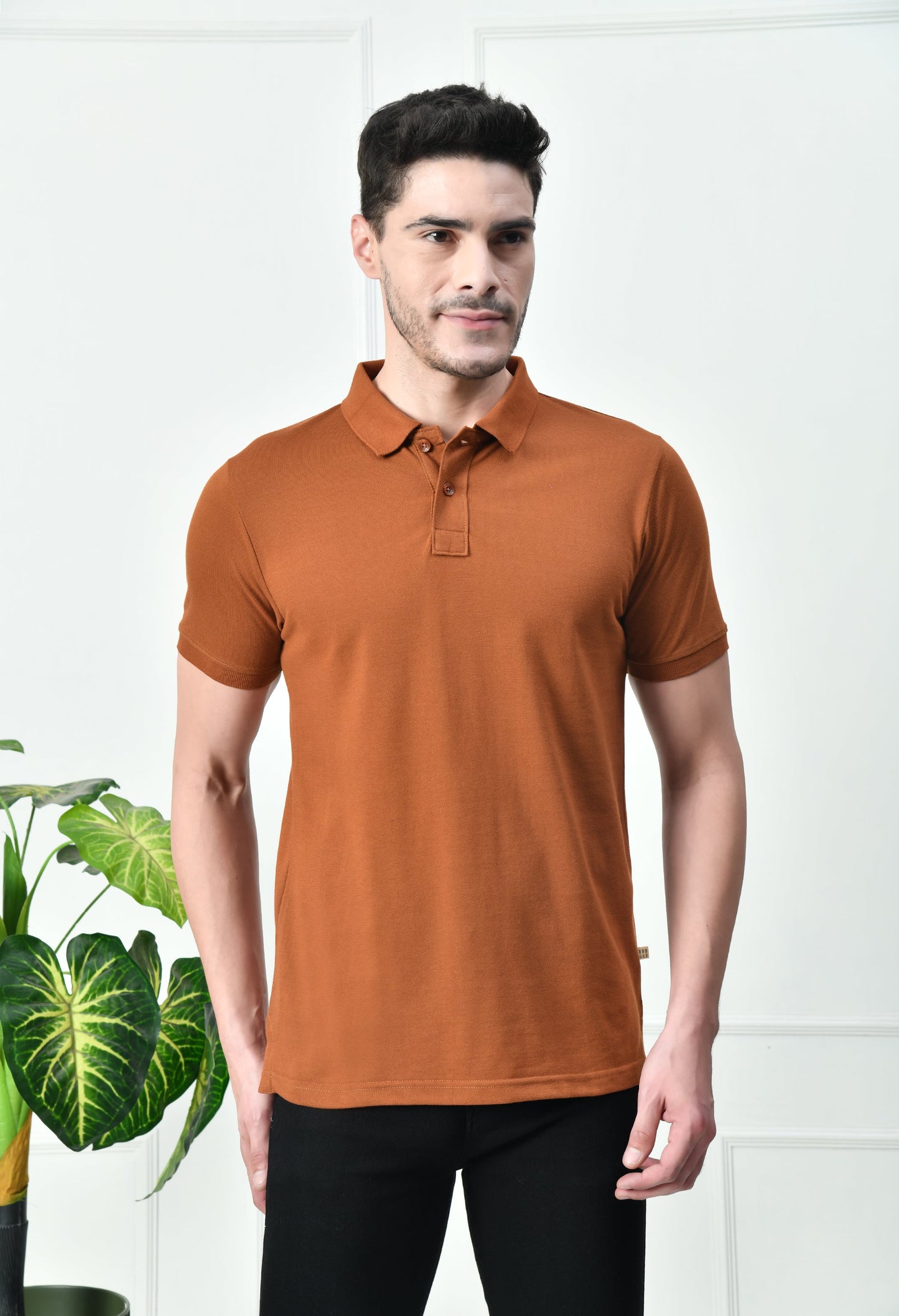 Arbour Men Polo Neck Plain Solid half Sleeves T-Shirt