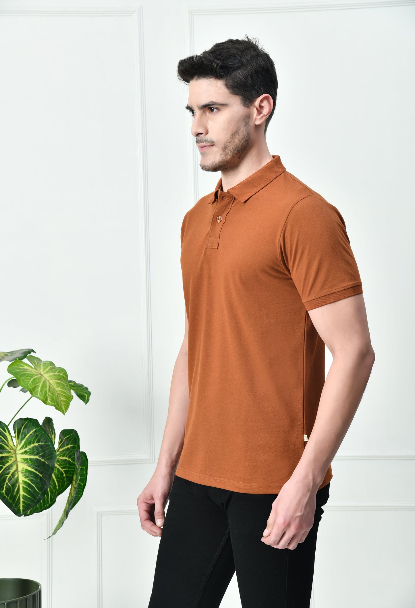 Arbour Men Polo Neck Plain Solid half Sleeves T-Shirt