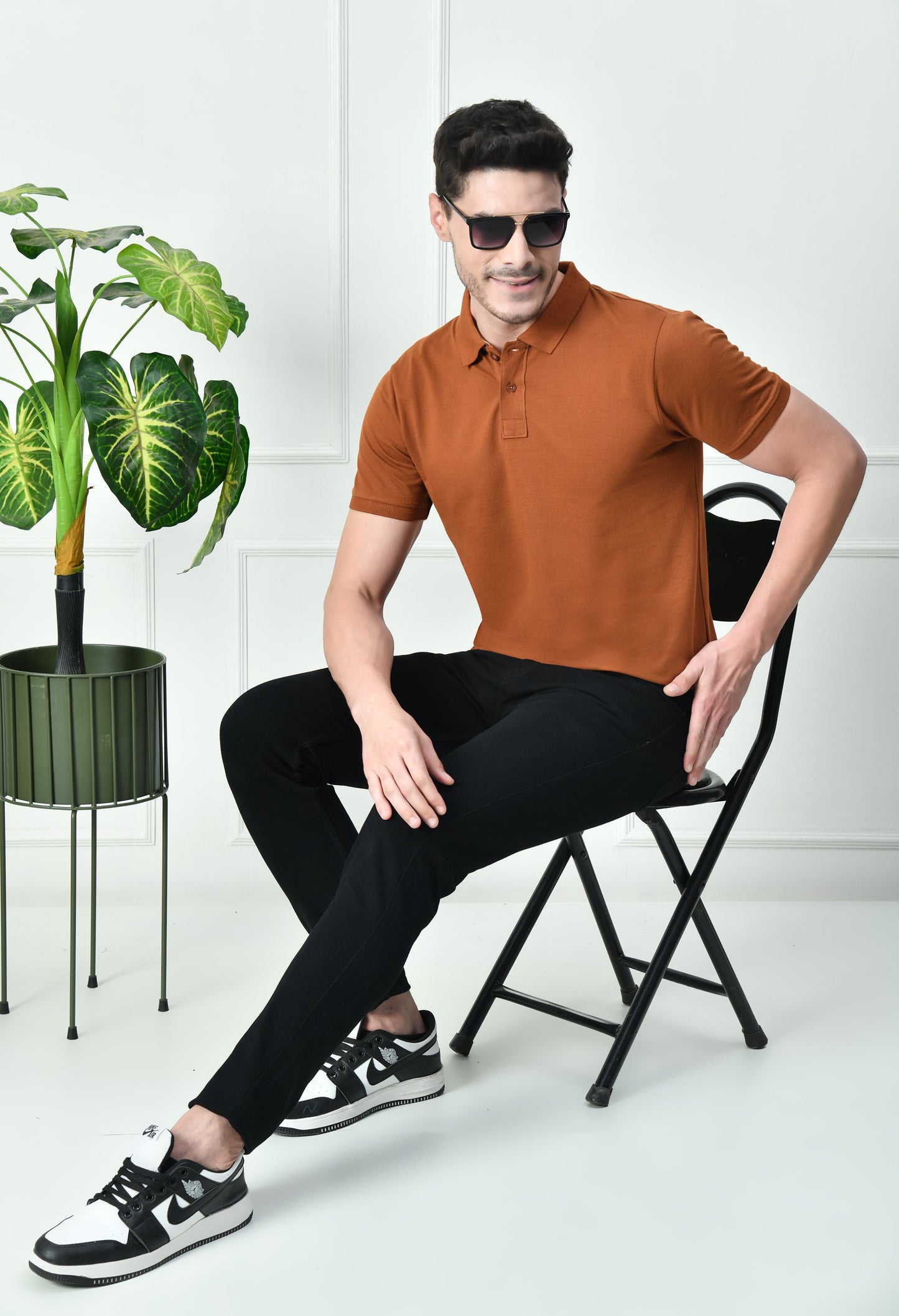 Arbour Men Polo Neck Plain Solid half Sleeves T-Shirt