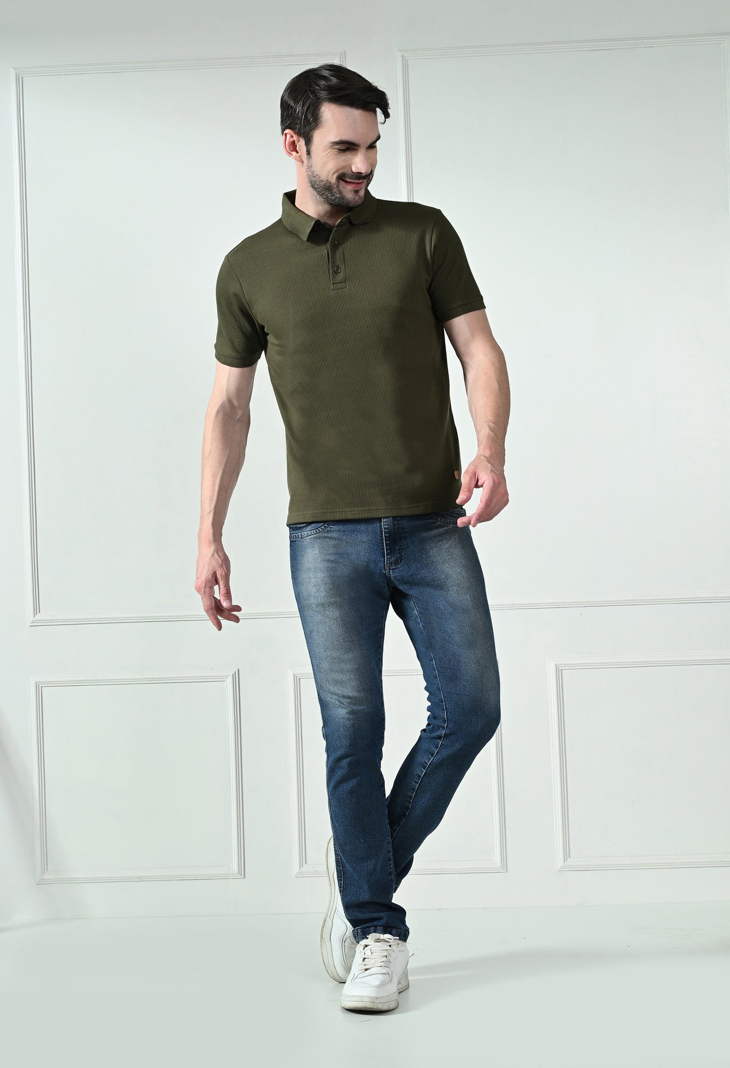 Arbour Men Polo Neck Solid Plain Half Sleeves T-Shirt