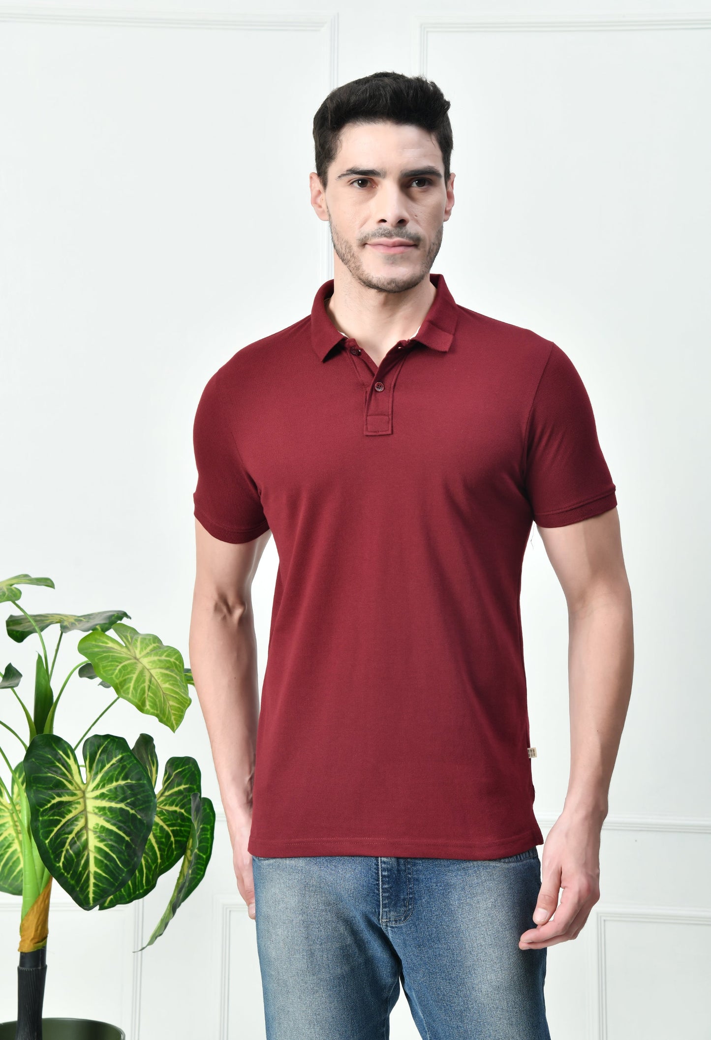 Arbour Men Polo Neck Plain Solid half Sleeves T-Shirt