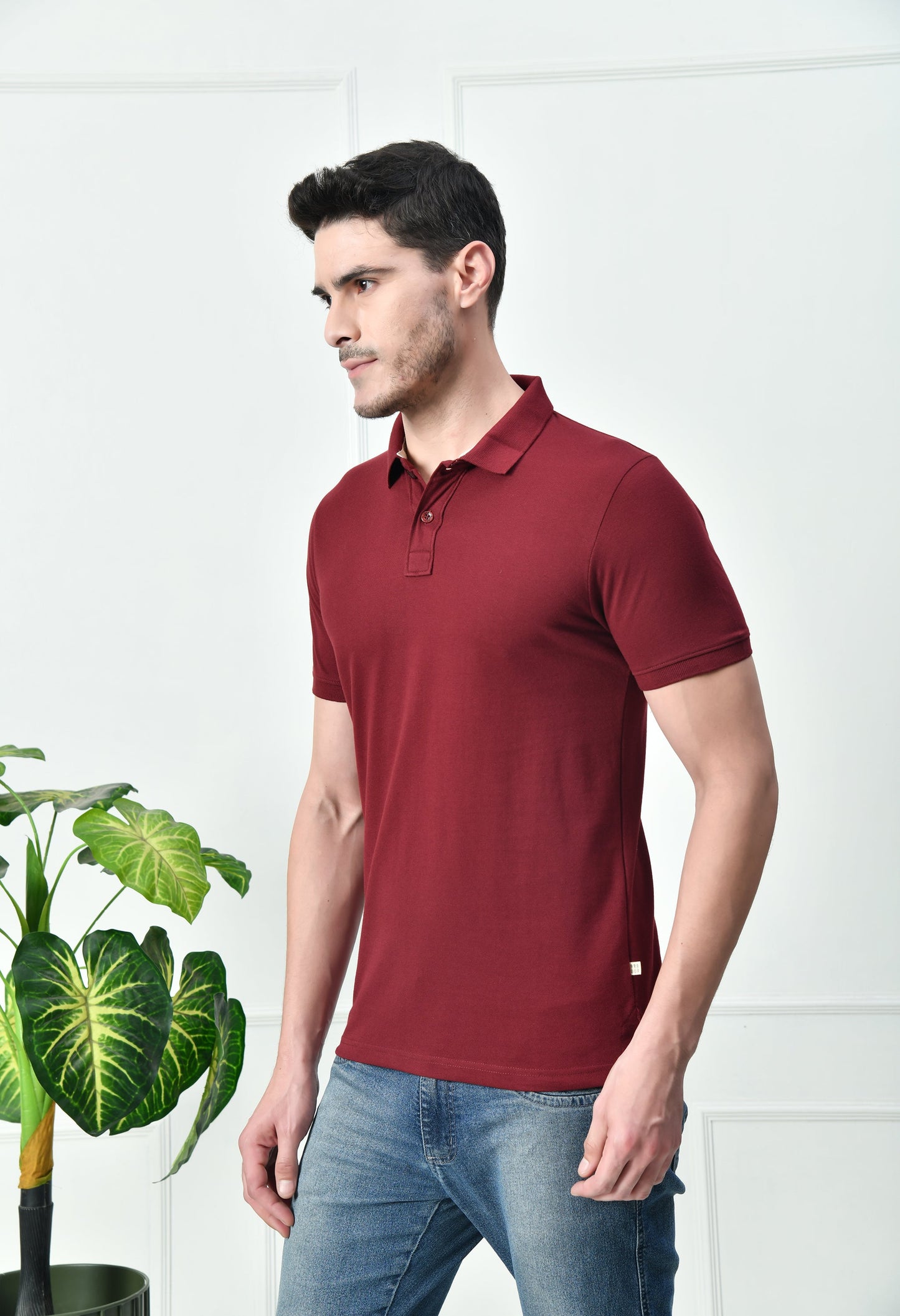 Arbour Men Polo Neck Plain Solid half Sleeves T-Shirt