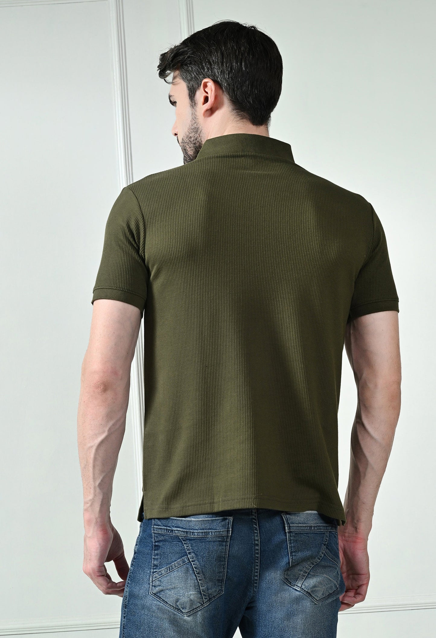 Arbour Men Polo Neck Solid Plain Half Sleeves T-Shirt