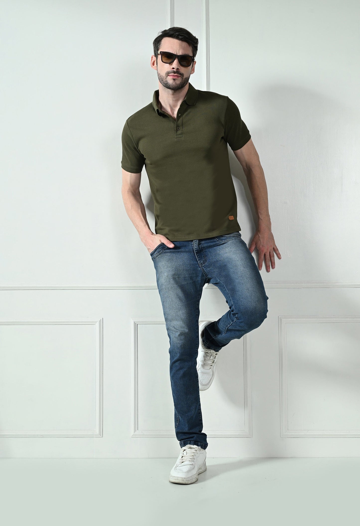 Arbour Men Polo Neck Solid Plain Half Sleeves T-Shirt