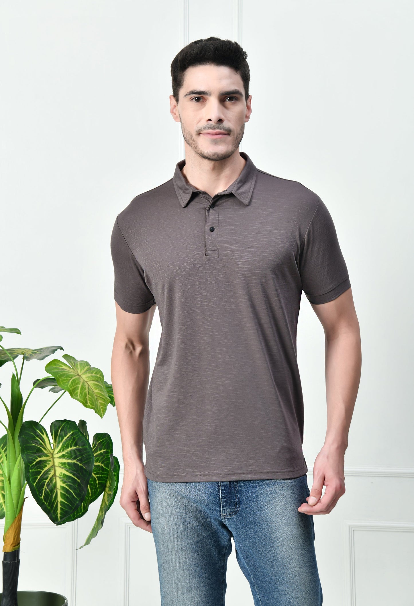 Arbour Men Polo Neck Solid Slim Fit Half Sleeves T-Shirt