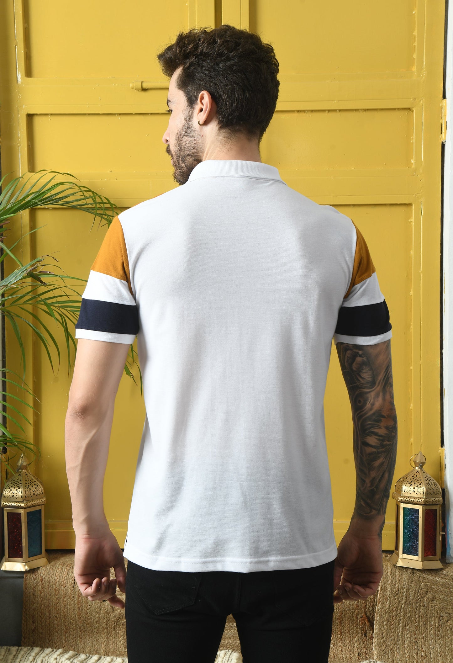 Arbour Men Polo Neck Casual Half Sleeves Slim Fit T-Shirt