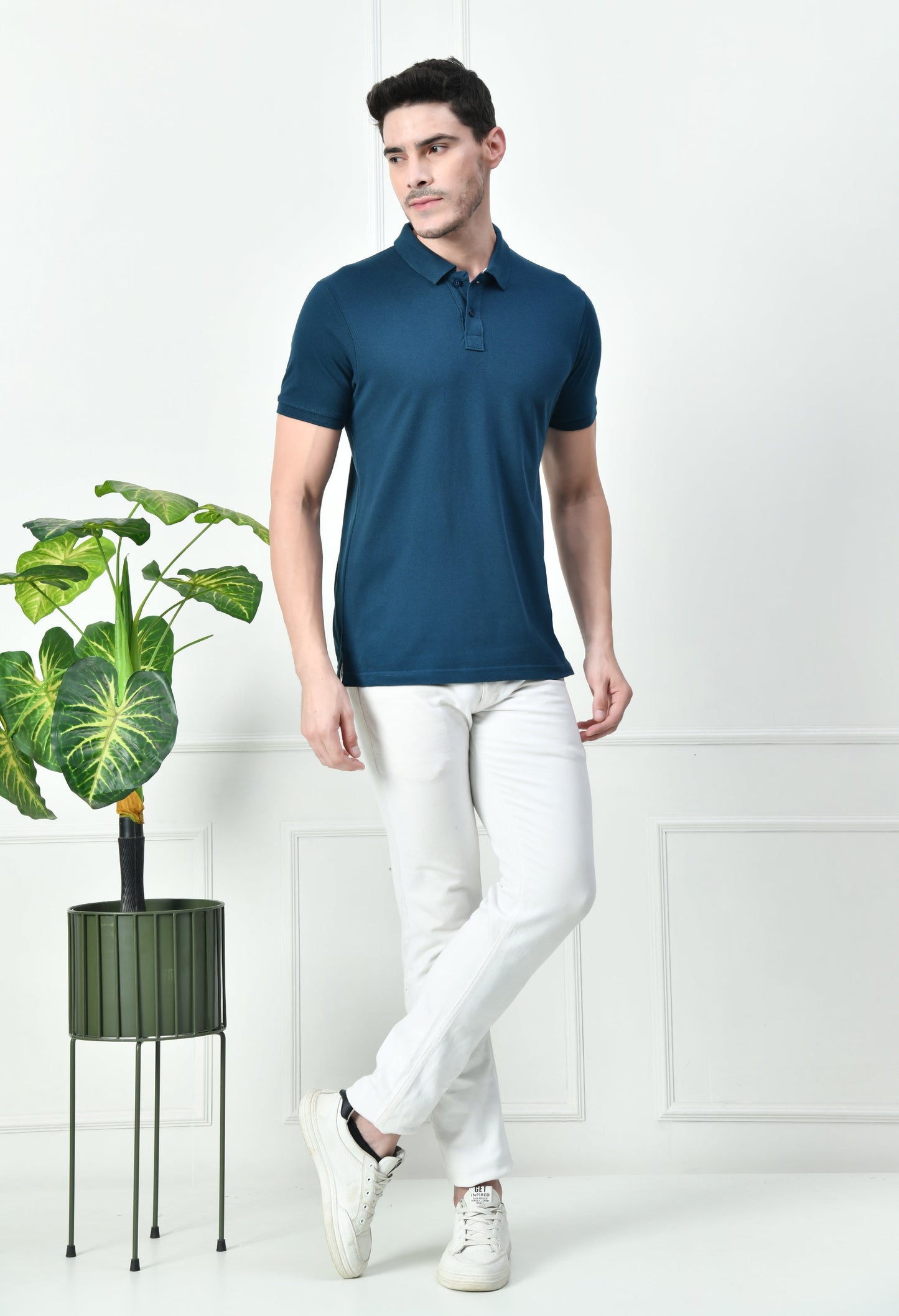 Arbour Men Polo Neck Plain Solid half Sleeves T-Shirt