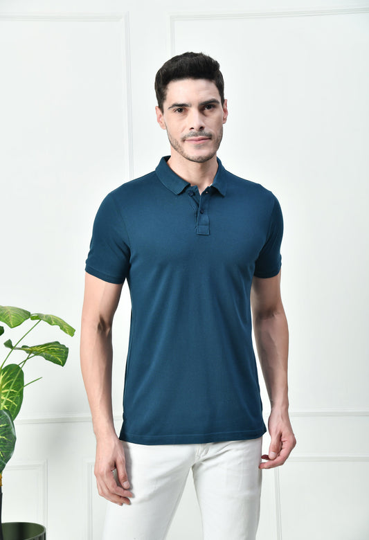 Arbour Men Polo Neck Plain Solid half Sleeves T-Shirt