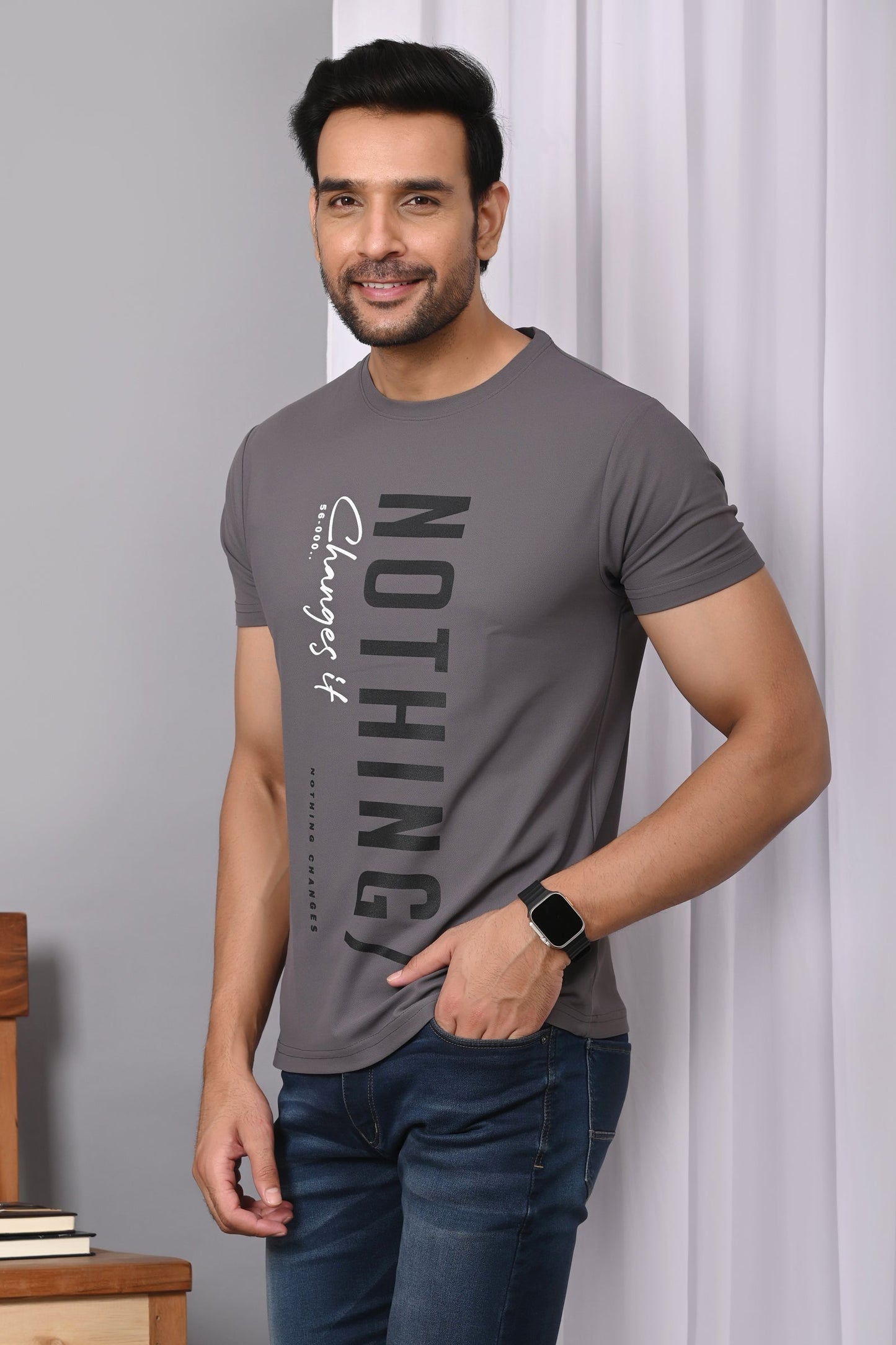 Arbour Men Round Neck Printed Half Sleeves T-Shirt