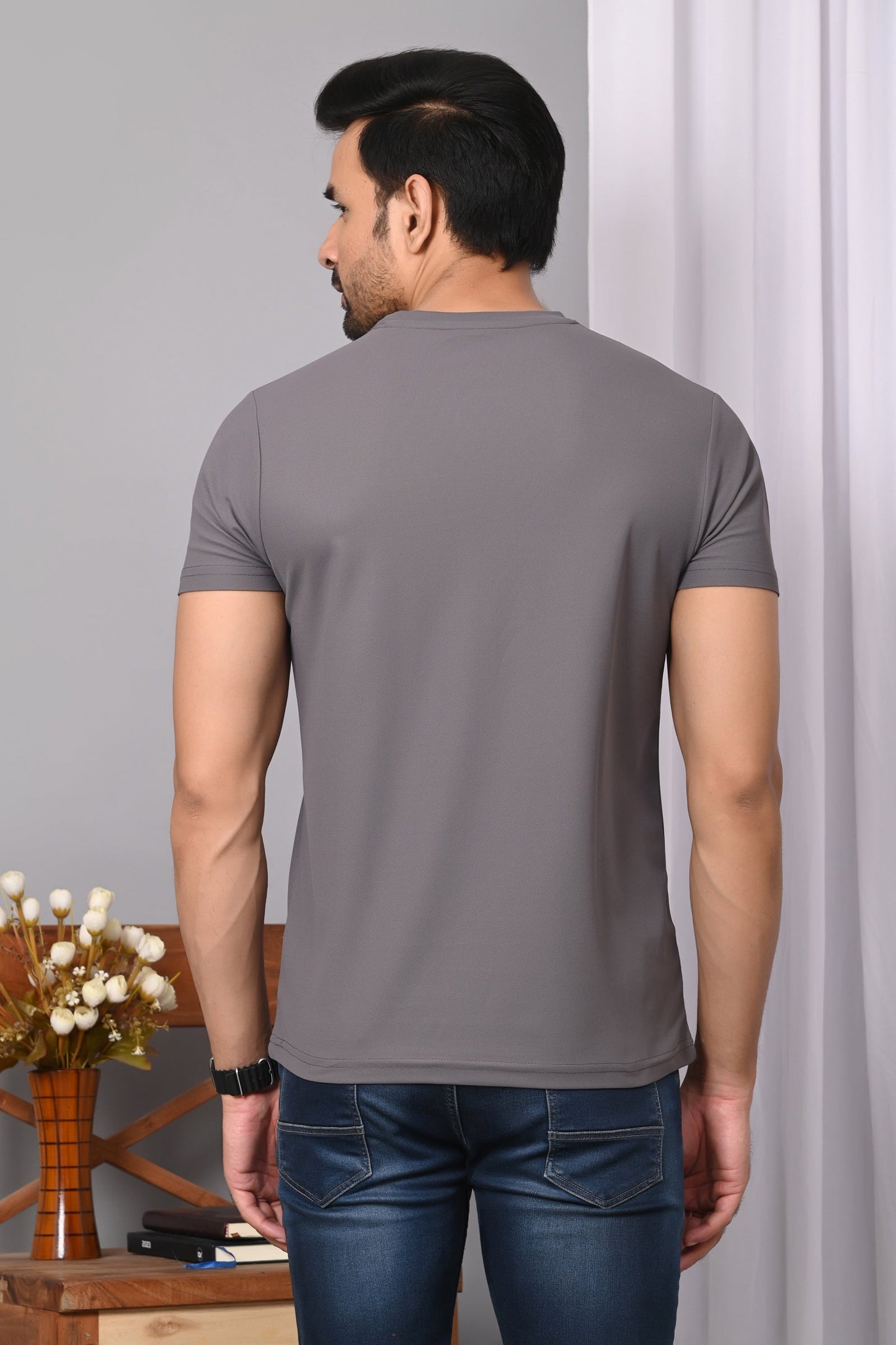 Arbour Men Round Neck Printed Half Sleeves T-Shirt