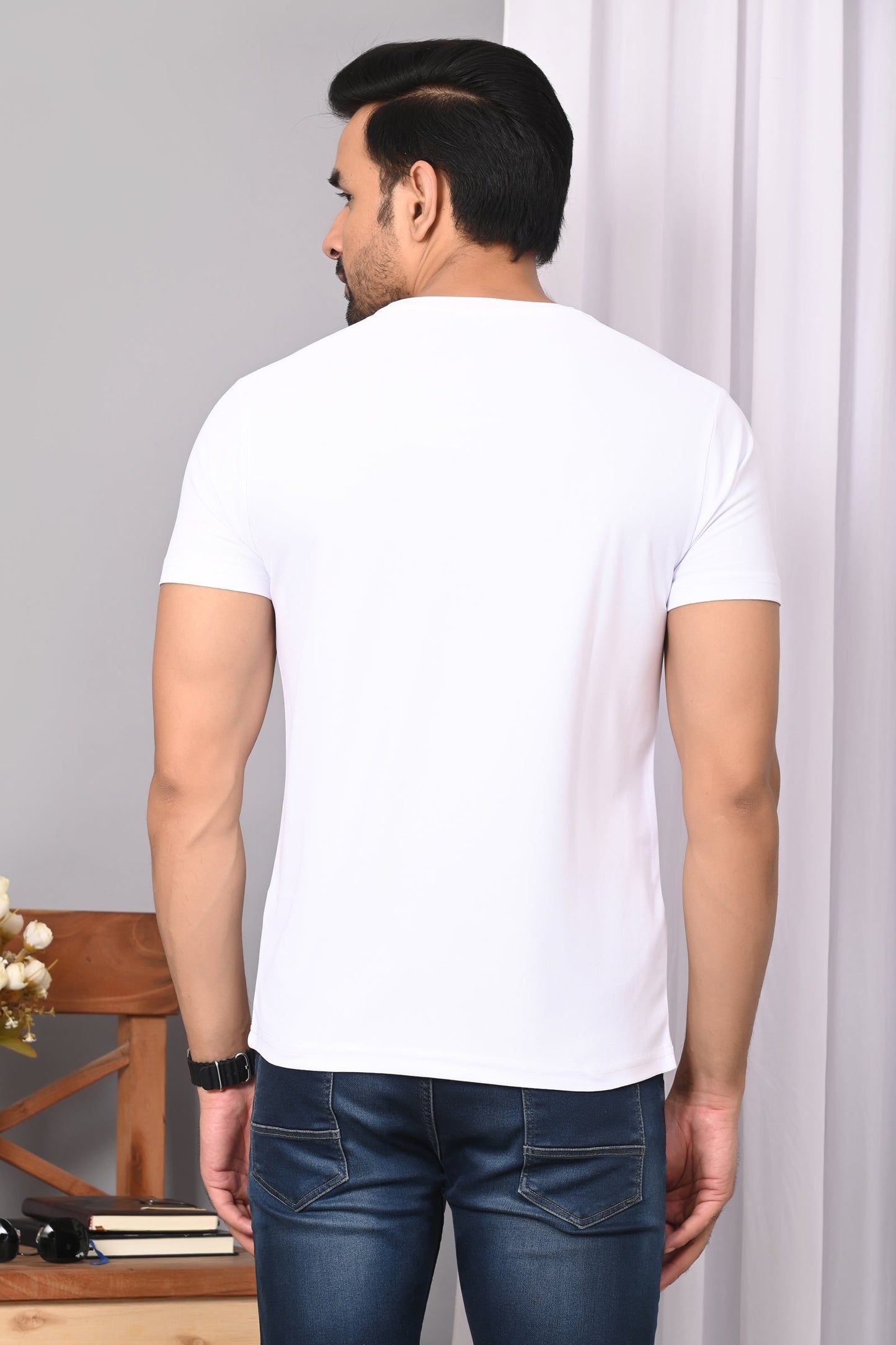 Arbour Men Round Neck Printed Half Sleeves T-Shirt