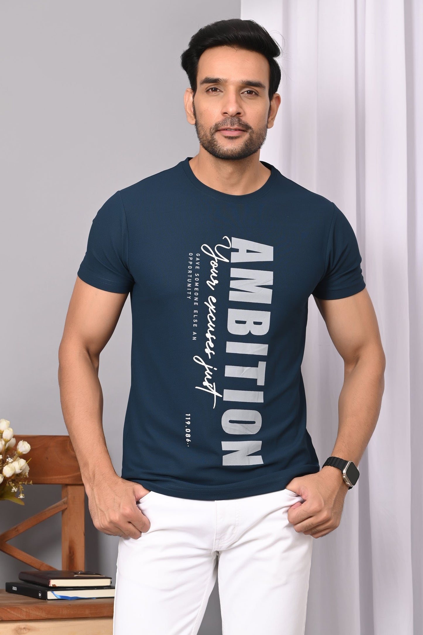 Arbour Men Round Neck Printed Half Sleeves T-Shirt