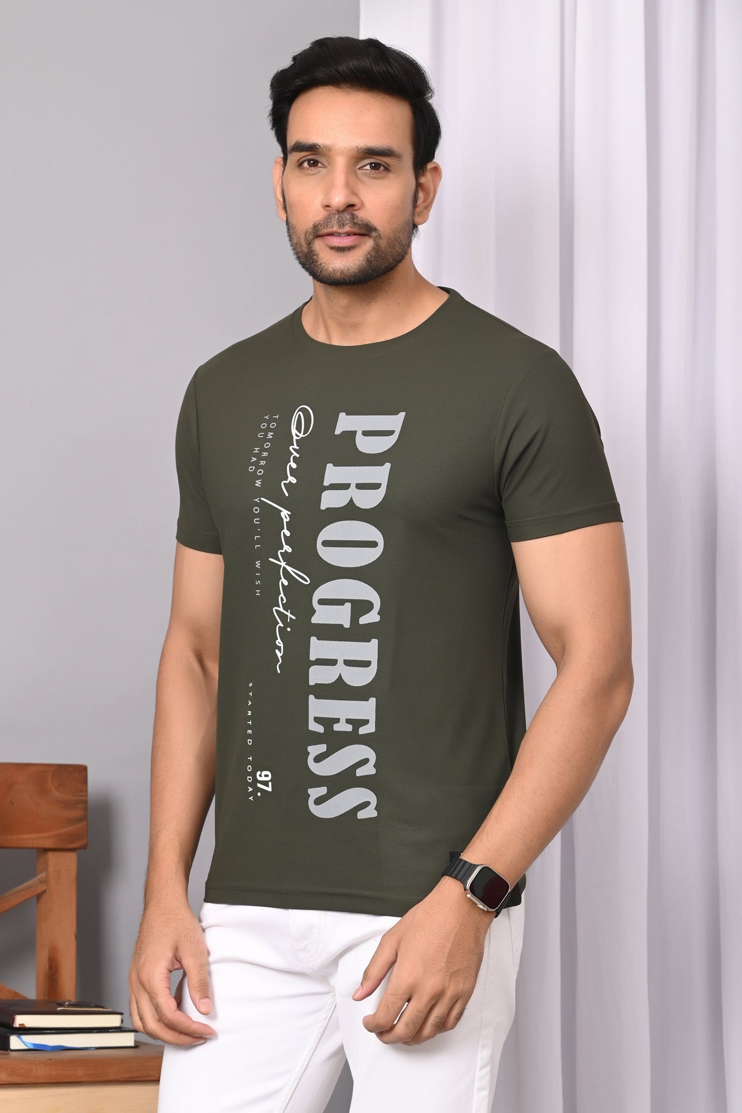 Arbour Men Round Neck Printed Half Sleeves T-Shirt