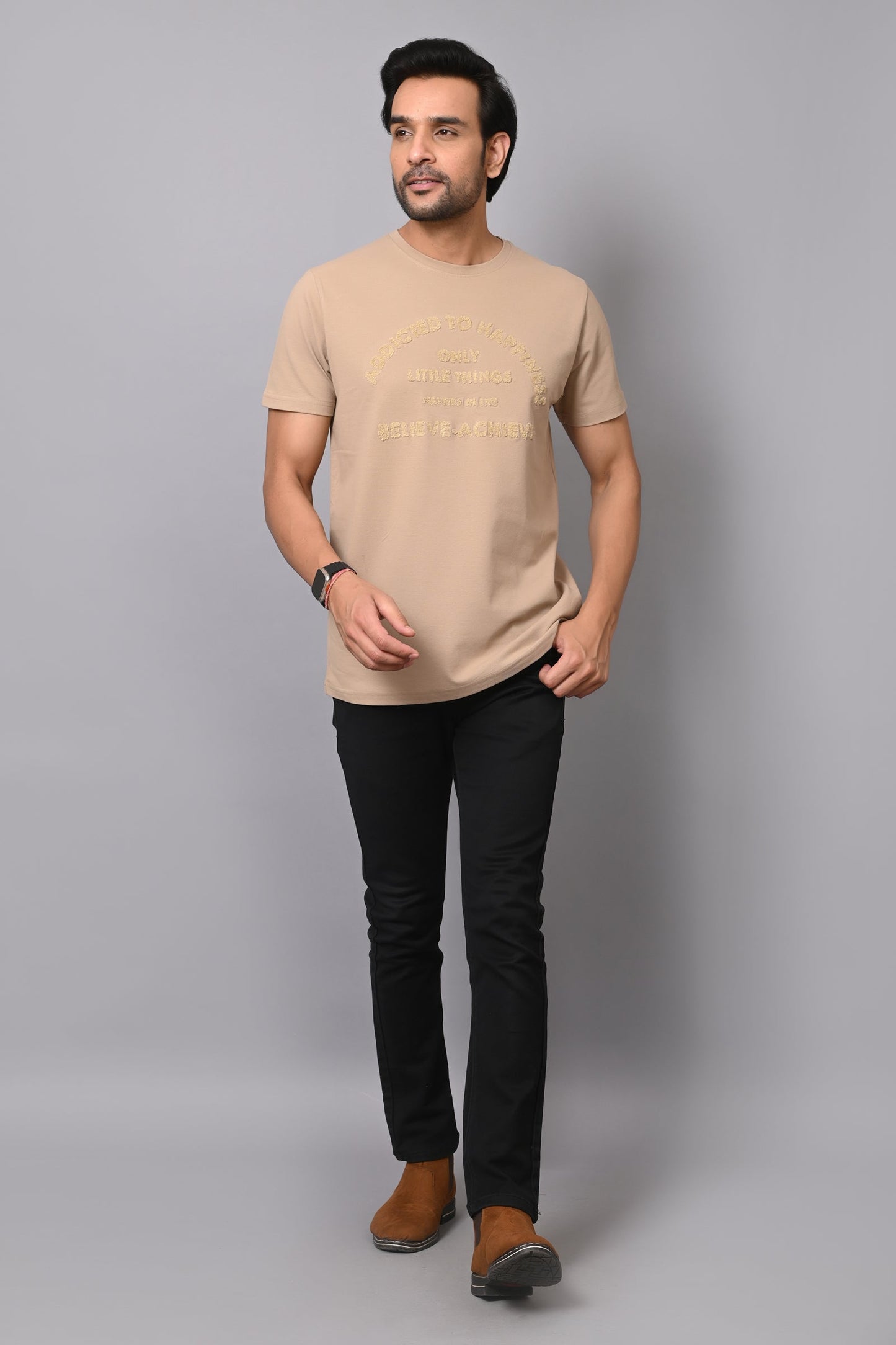 Arbour Men Round Neck Slim Fit T-Shirt