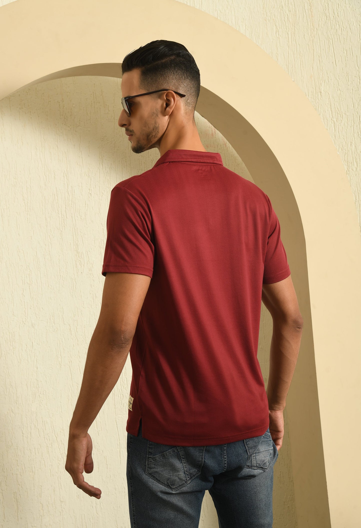 Arbour Men Polo Neck Solid Half Sleeves T-Shirt