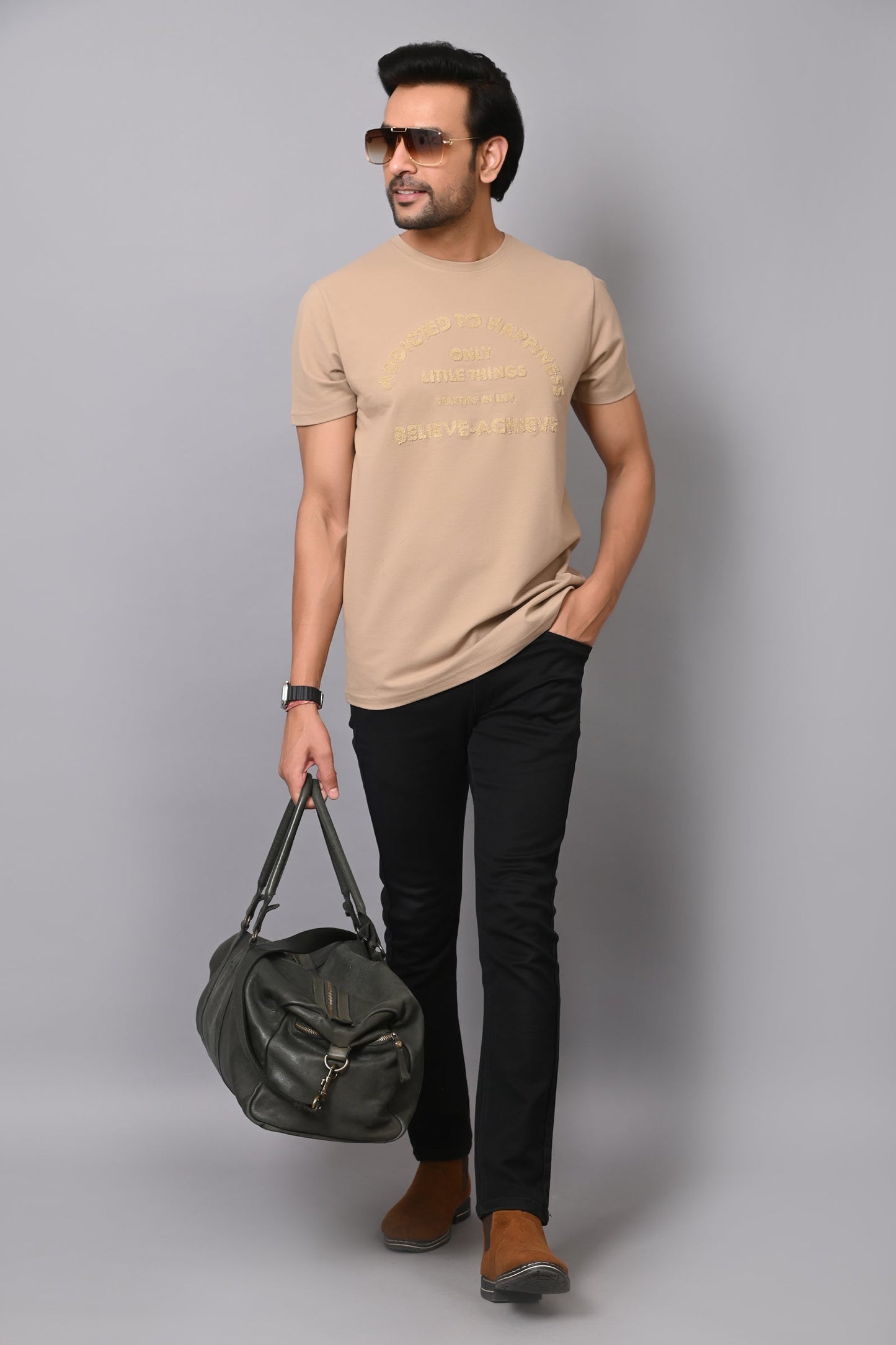 Arbour Men Round Neck Slim Fit T-Shirt