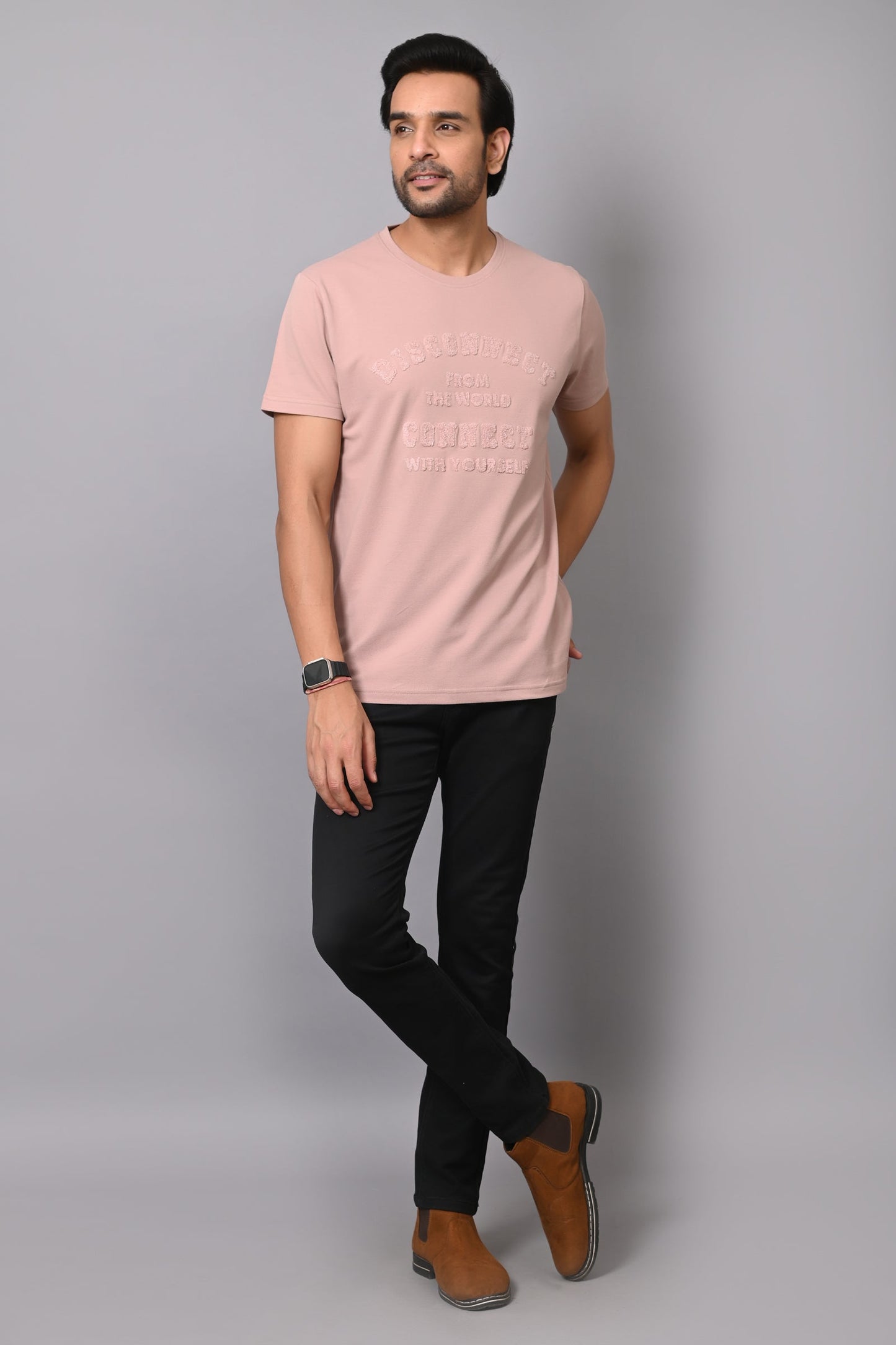 Arbour Men Round Neck Slim Fit T-Shirt