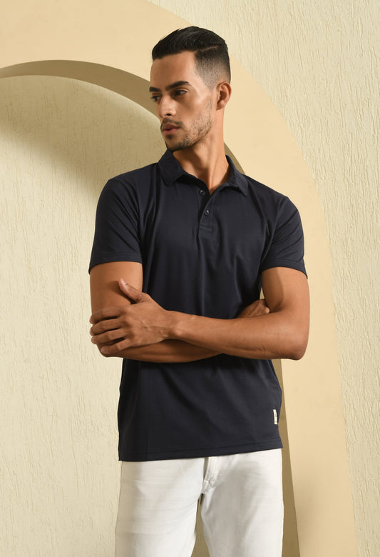 Arbour Men Polo Neck Solid Half Sleeves T-Shirt