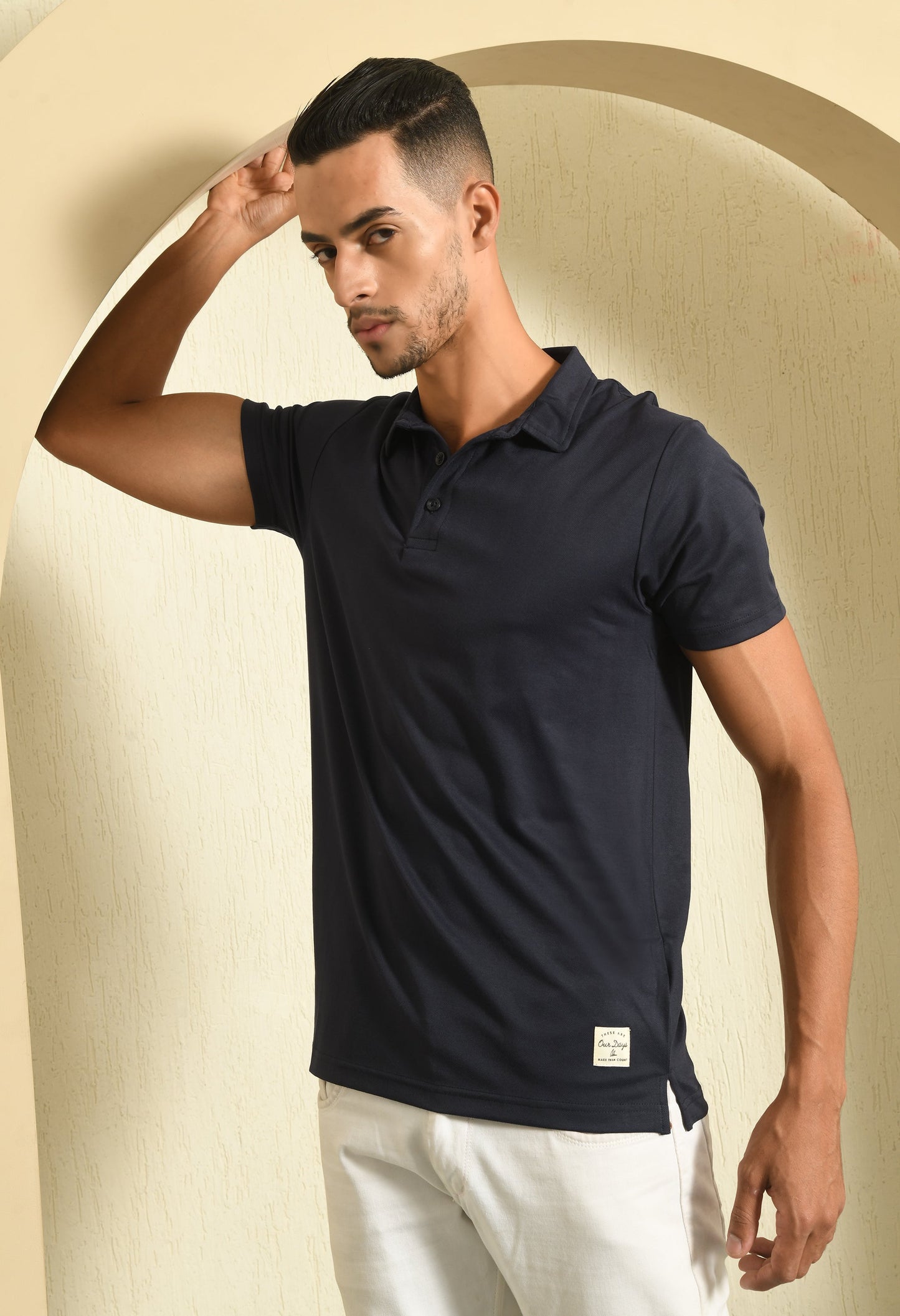 Arbour Men Polo Neck Solid Half Sleeves T-Shirt