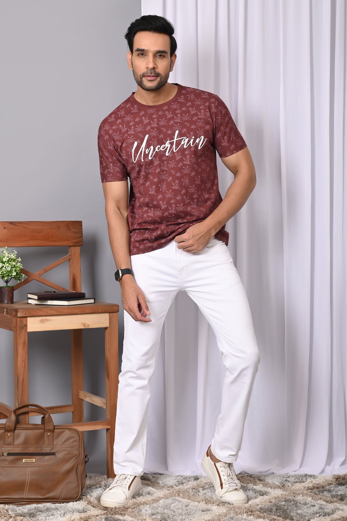 Arbour Men Round Neck Printed Half Sleeves T-Shirt