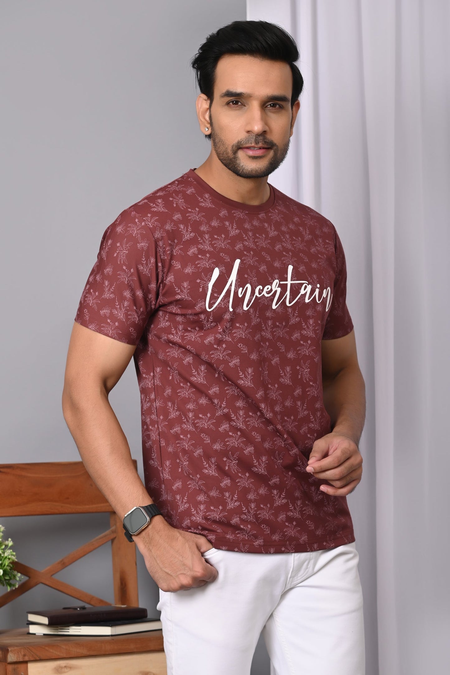 Arbour Men Round Neck Printed Half Sleeves T-Shirt