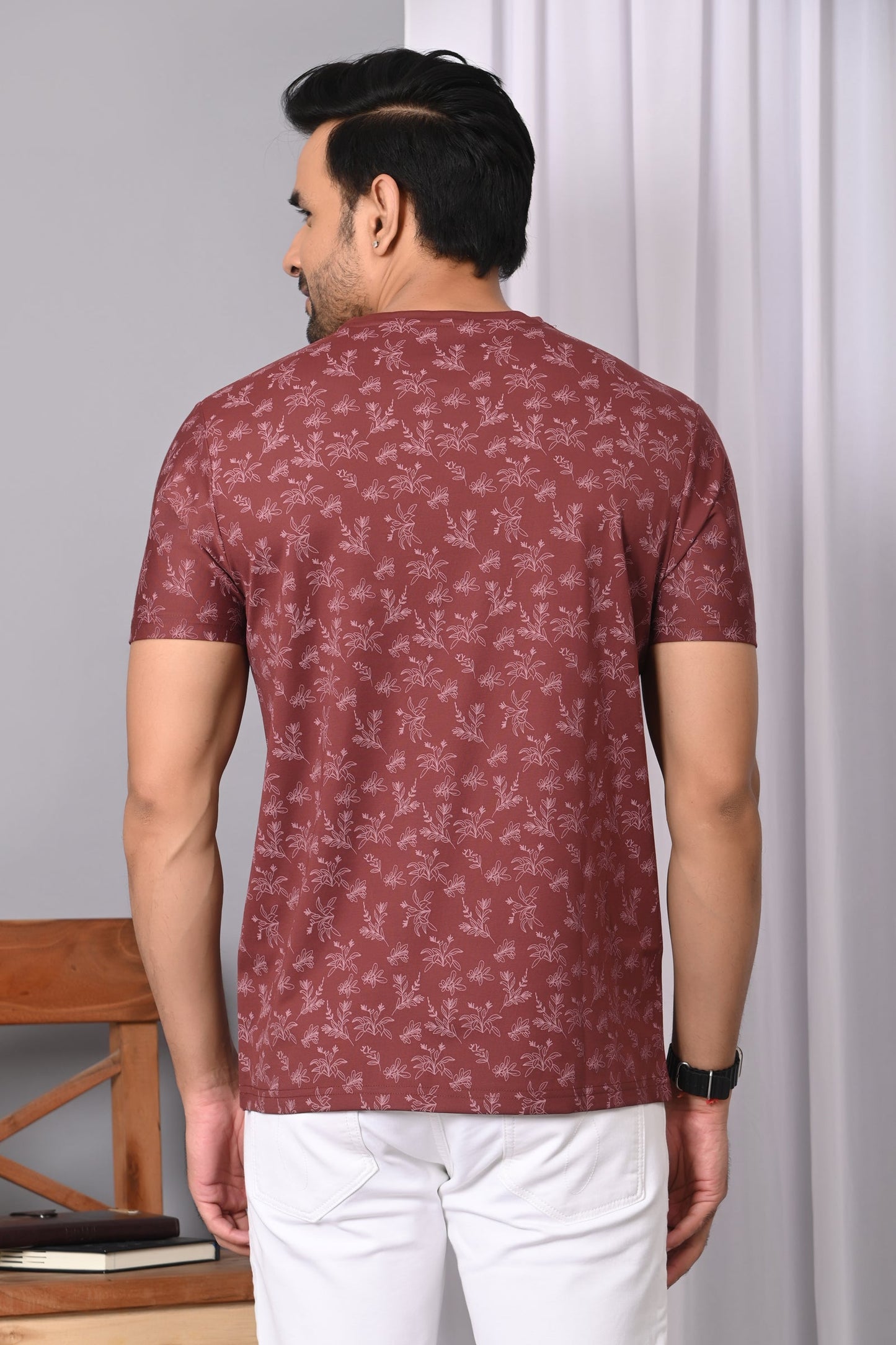 Arbour Men Round Neck Printed Half Sleeves T-Shirt