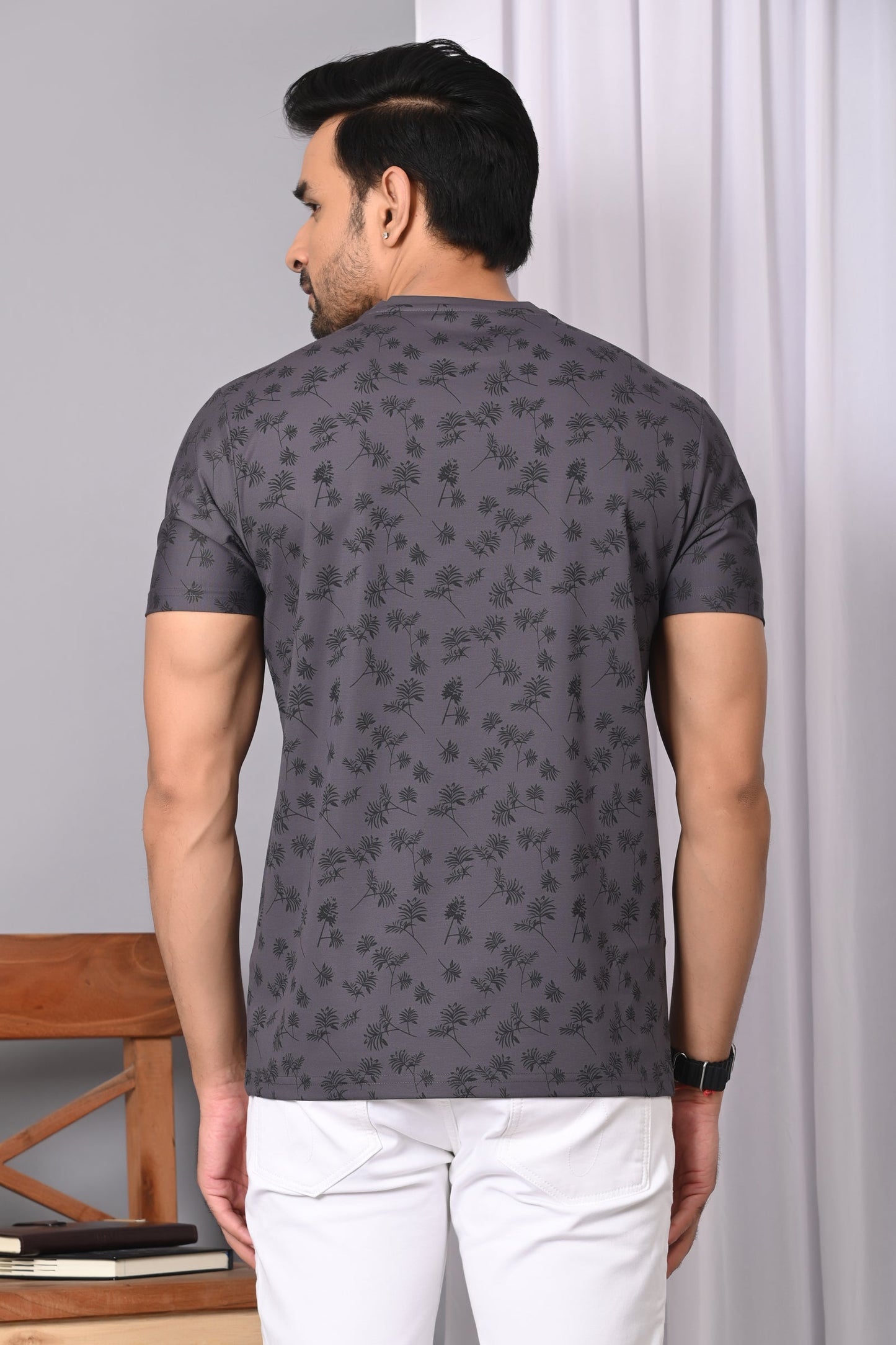 Arbour Men Round Neck Printed Half Sleeves T-Shirt