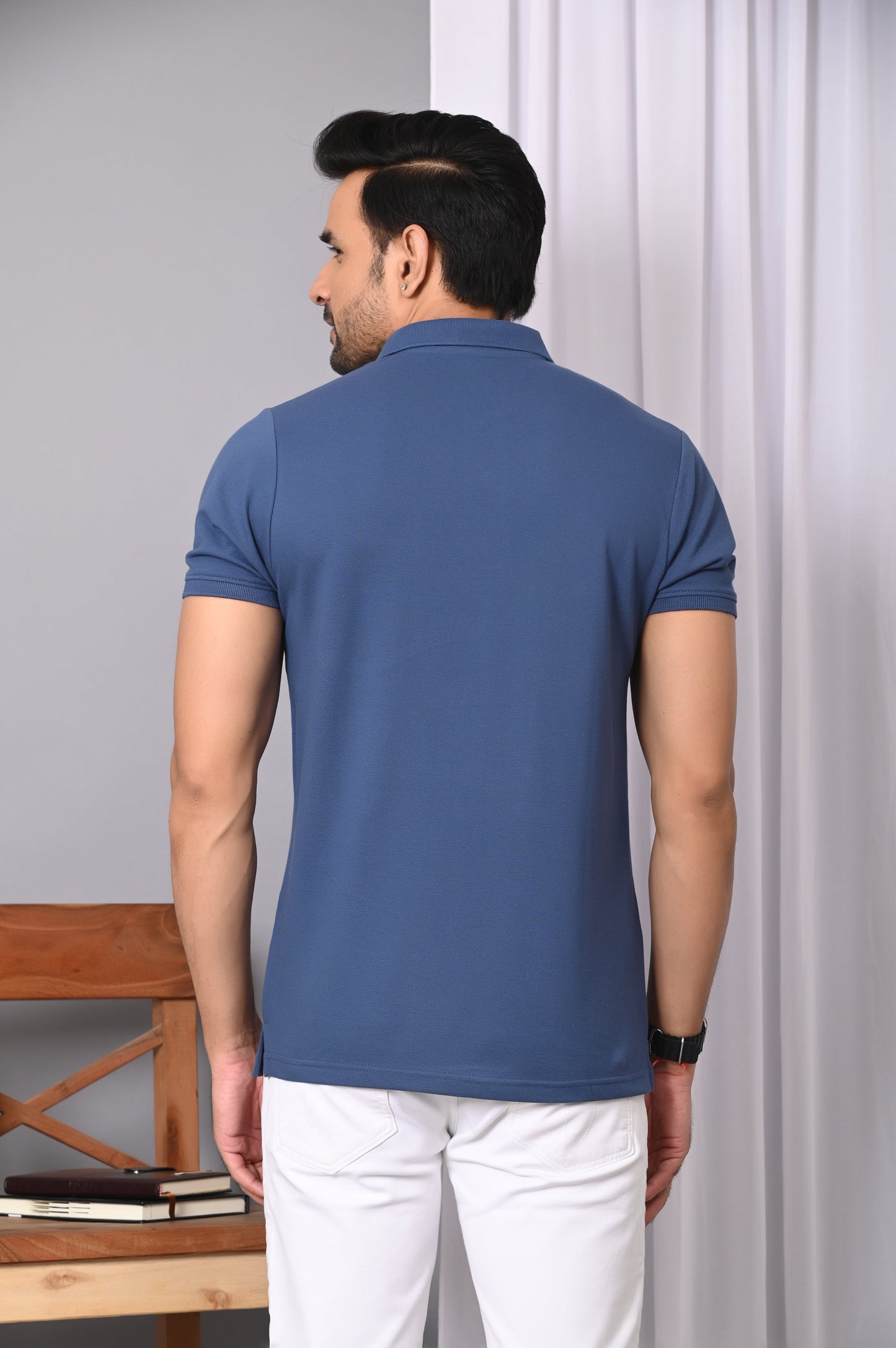 Arbour Men Polo Neck Solid Plain Half Sleeves Pocket T-Shirt