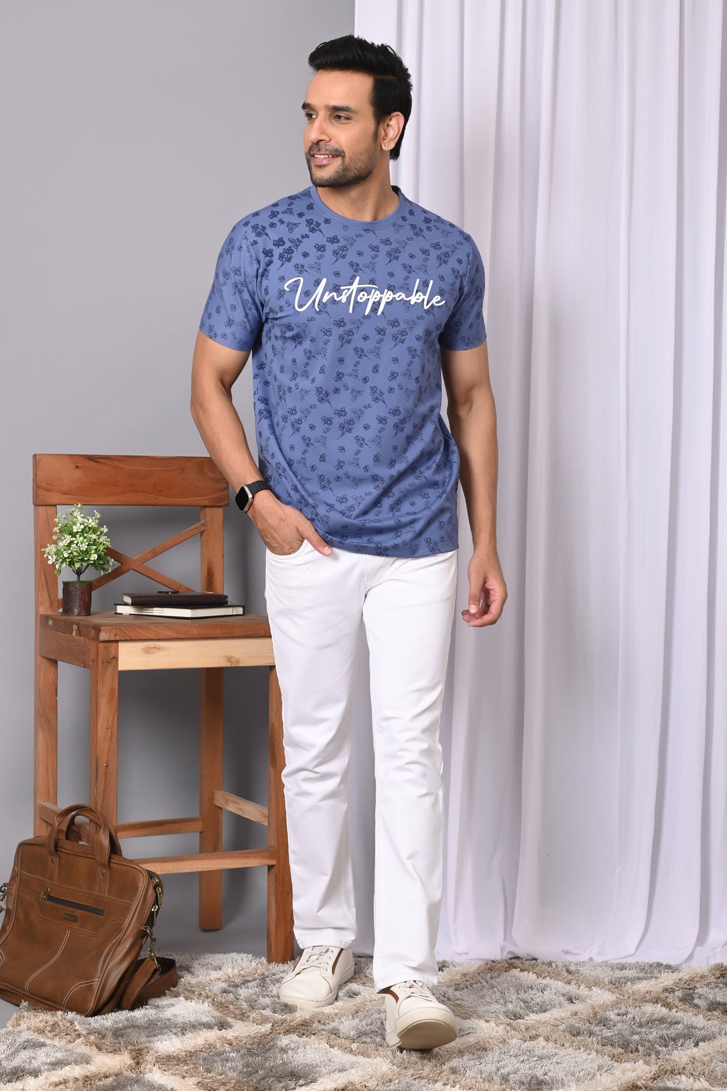 Arbour Men Round Neck Printed Half Sleeves T-Shirt