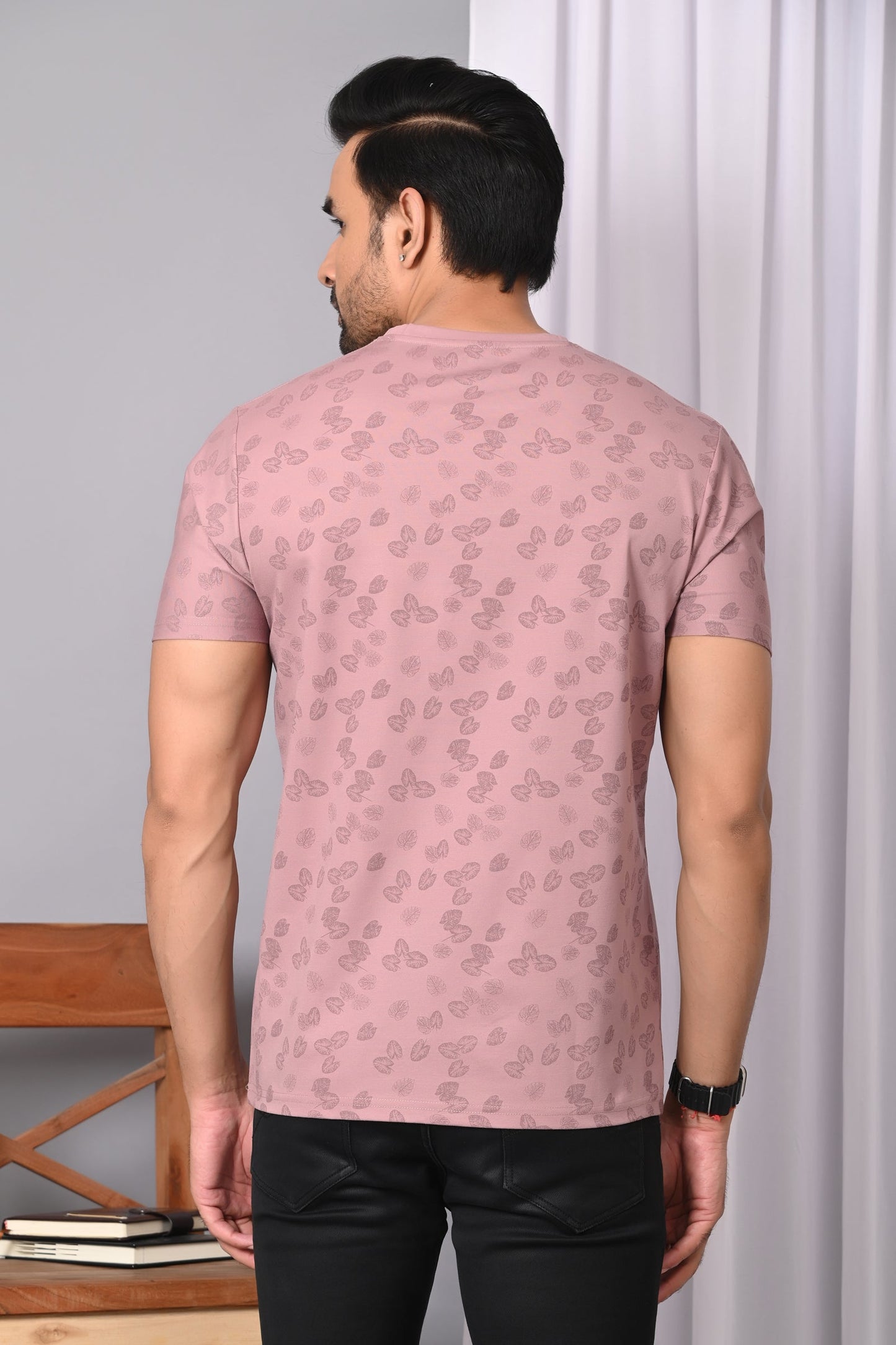 Arbour Men Round Neck Printed Half Sleeves T-Shirt