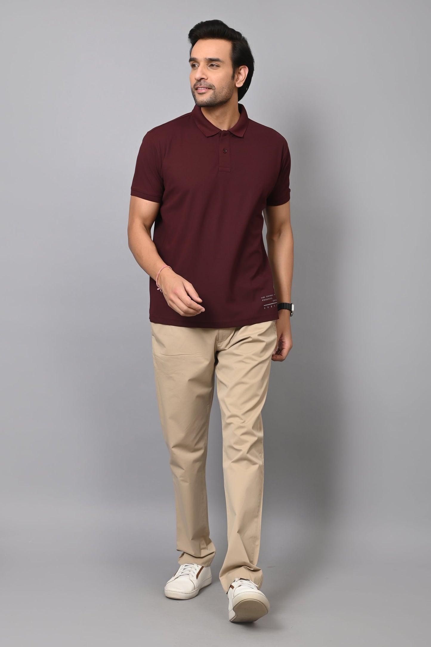 Arbour Men Polo Neck Solid Half Sleeves T-Shirt