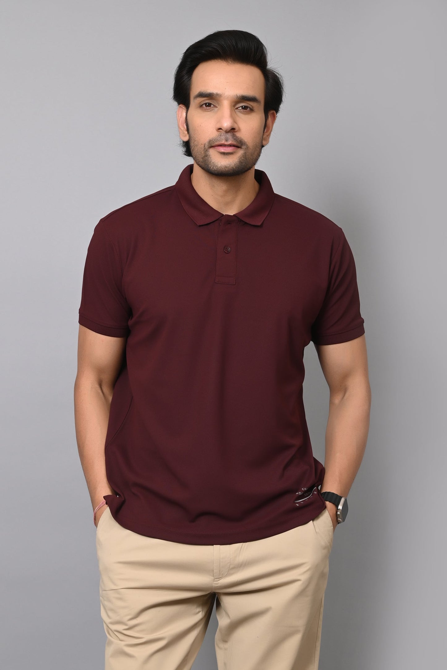 Arbour Men Polo Neck Solid Half Sleeves T-Shirt