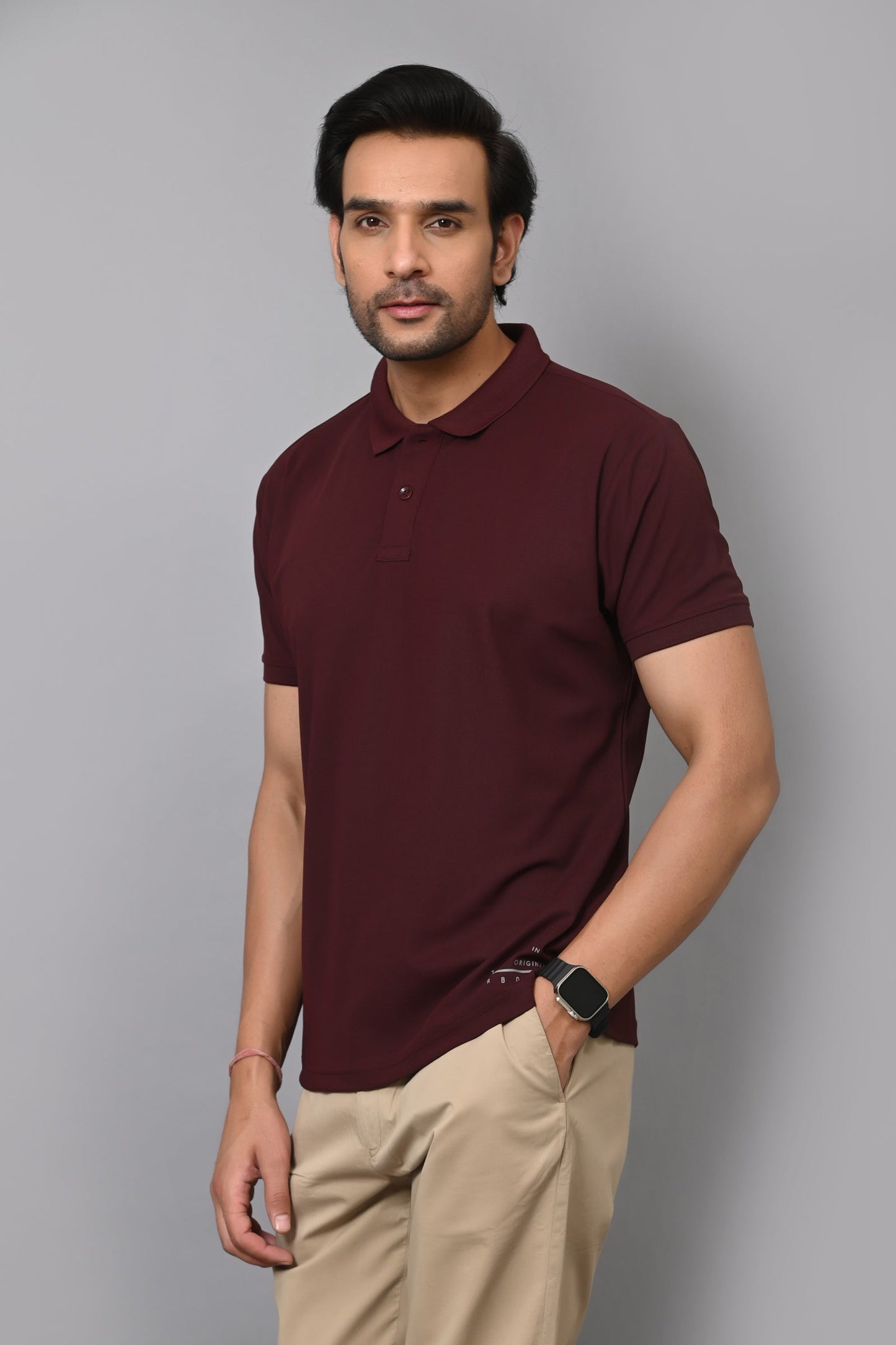 Arbour Men Polo Neck Solid Half Sleeves T-Shirt