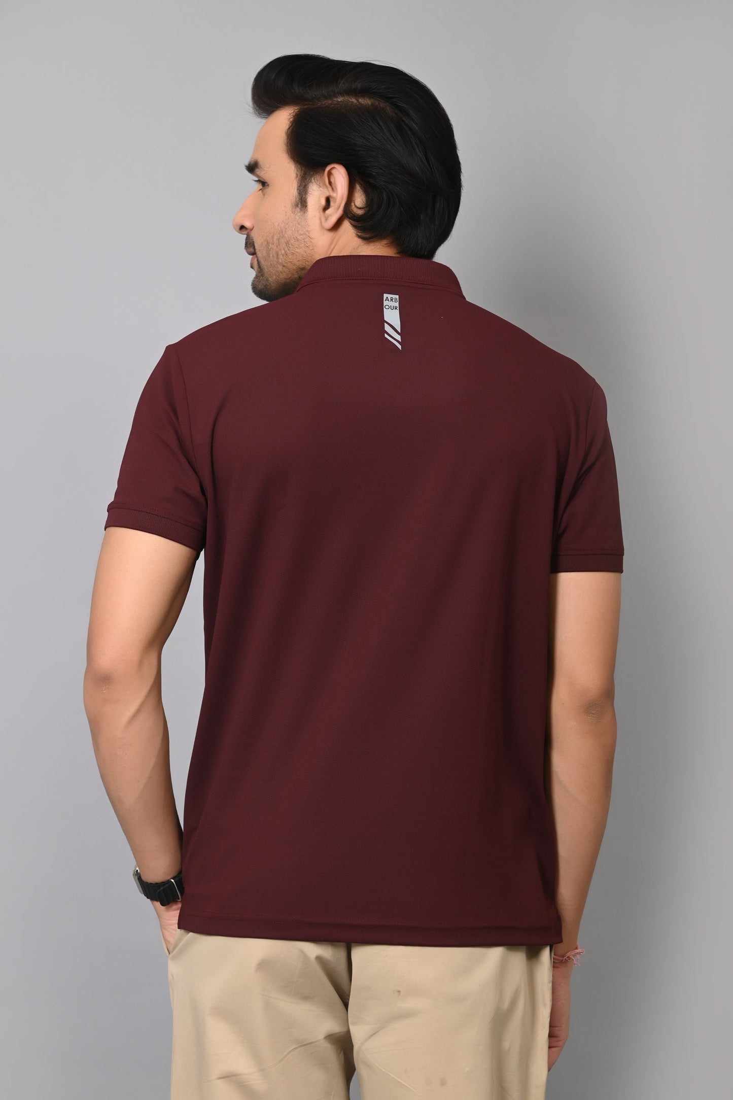 Arbour Men Polo Neck Solid Half Sleeves T-Shirt