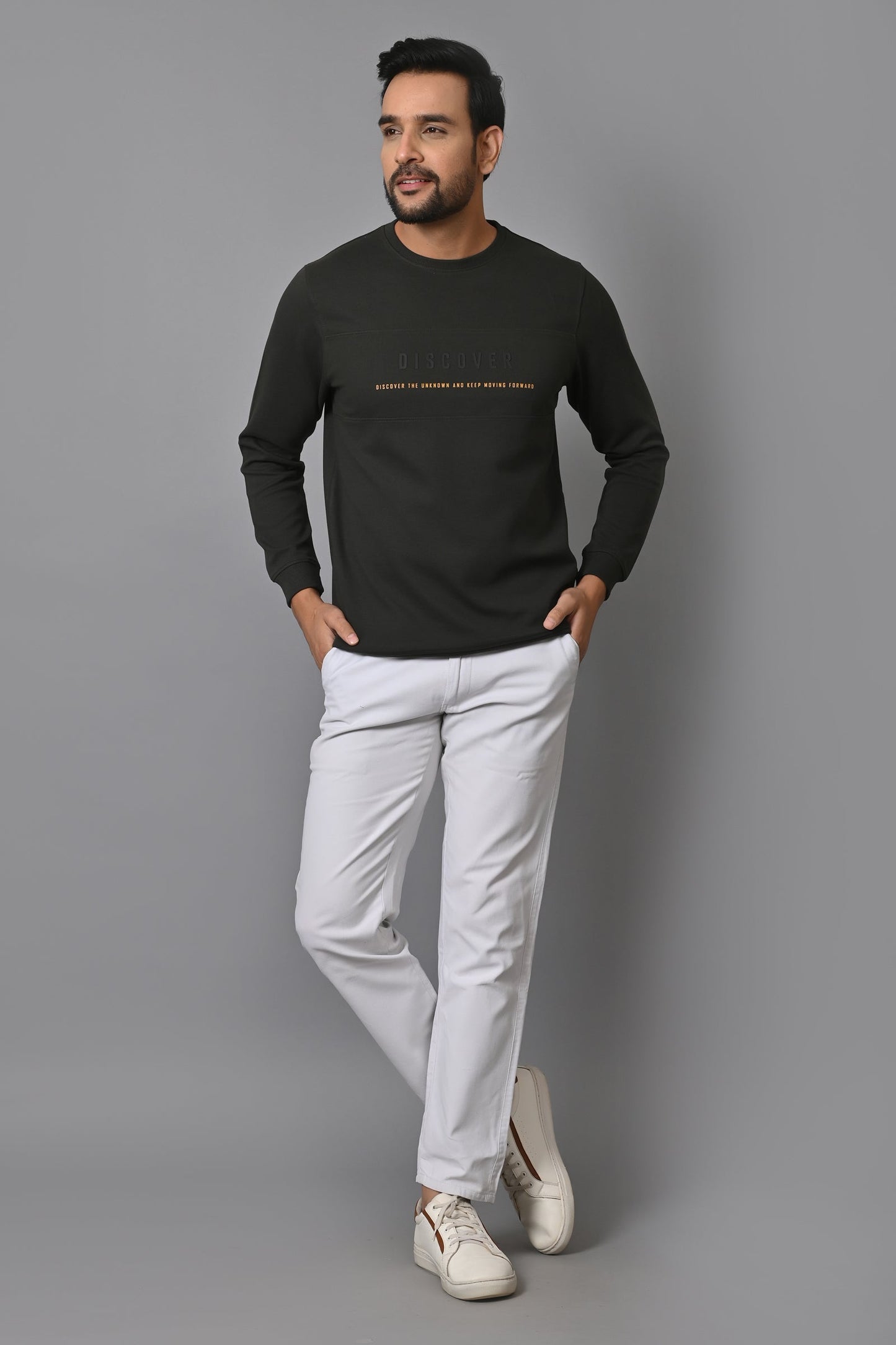 Arbour Men Round Neck Slim Fit Full Sleeves T-Shirt