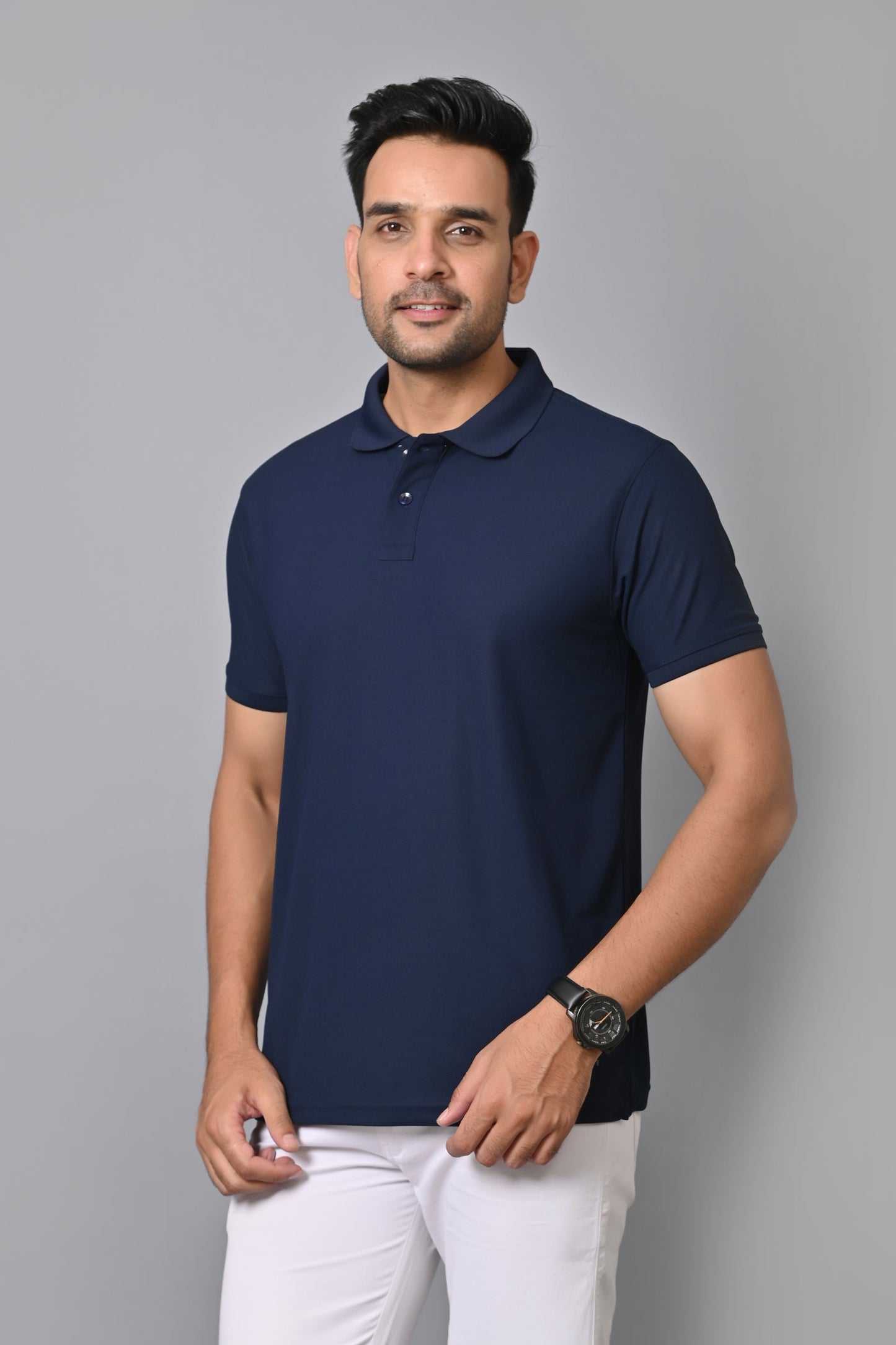 Arbour Men Polo Neck Solid Half Sleeves T-Shirt