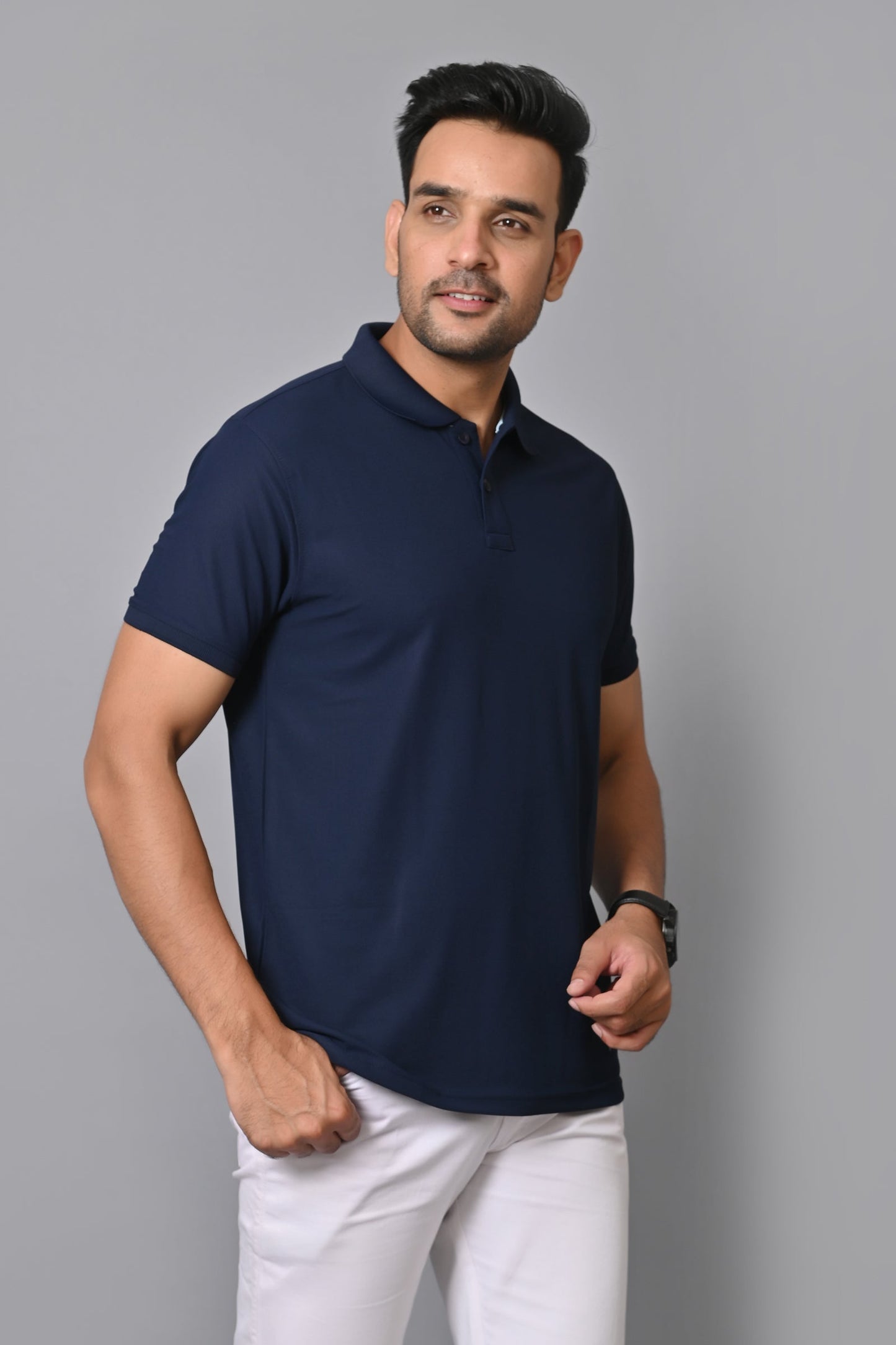 Arbour Men Polo Neck Solid Half Sleeves T-Shirt