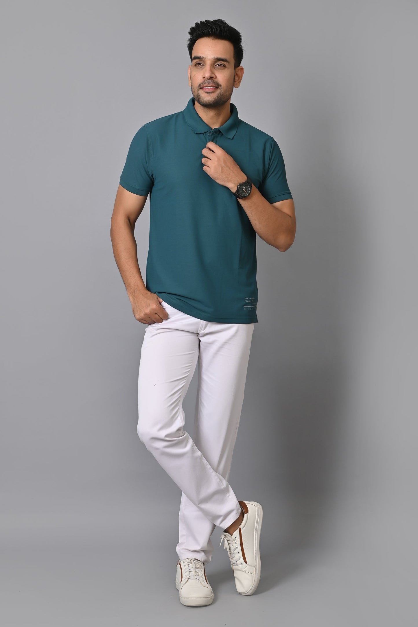 Arbour Men Polo Neck Solid Half Sleeves T-Shirt