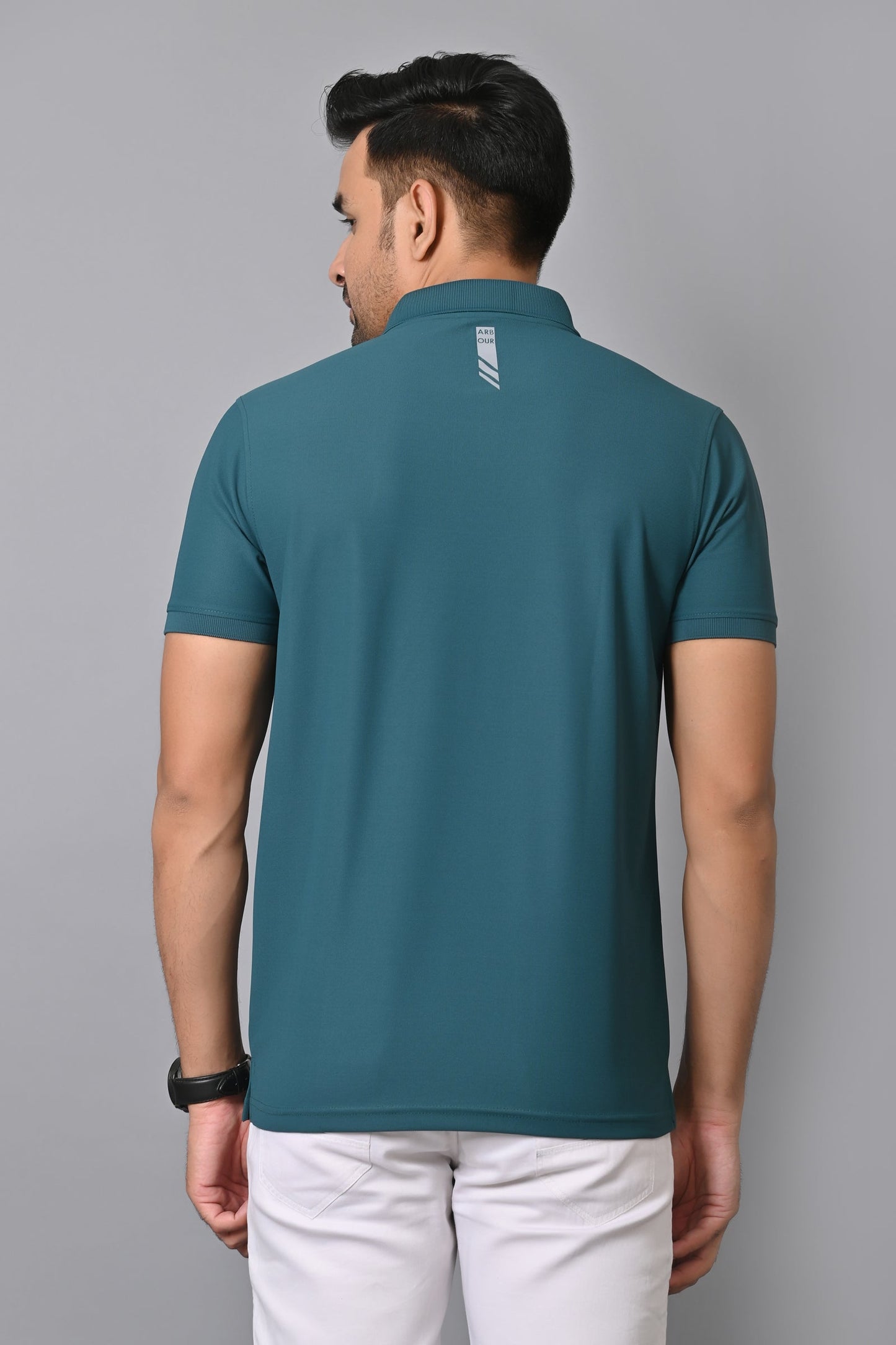 Arbour Men Polo Neck Solid Half Sleeves T-Shirt