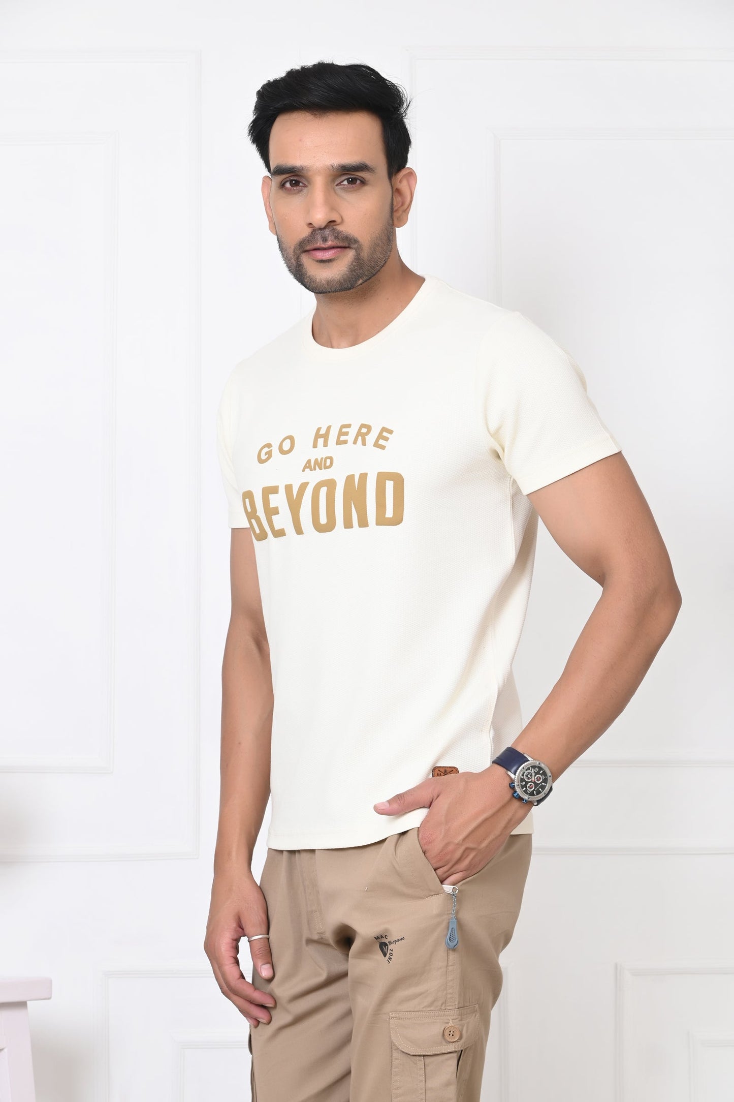 Arbour Men Round Neck Printed Half Sleeves T-Shirt