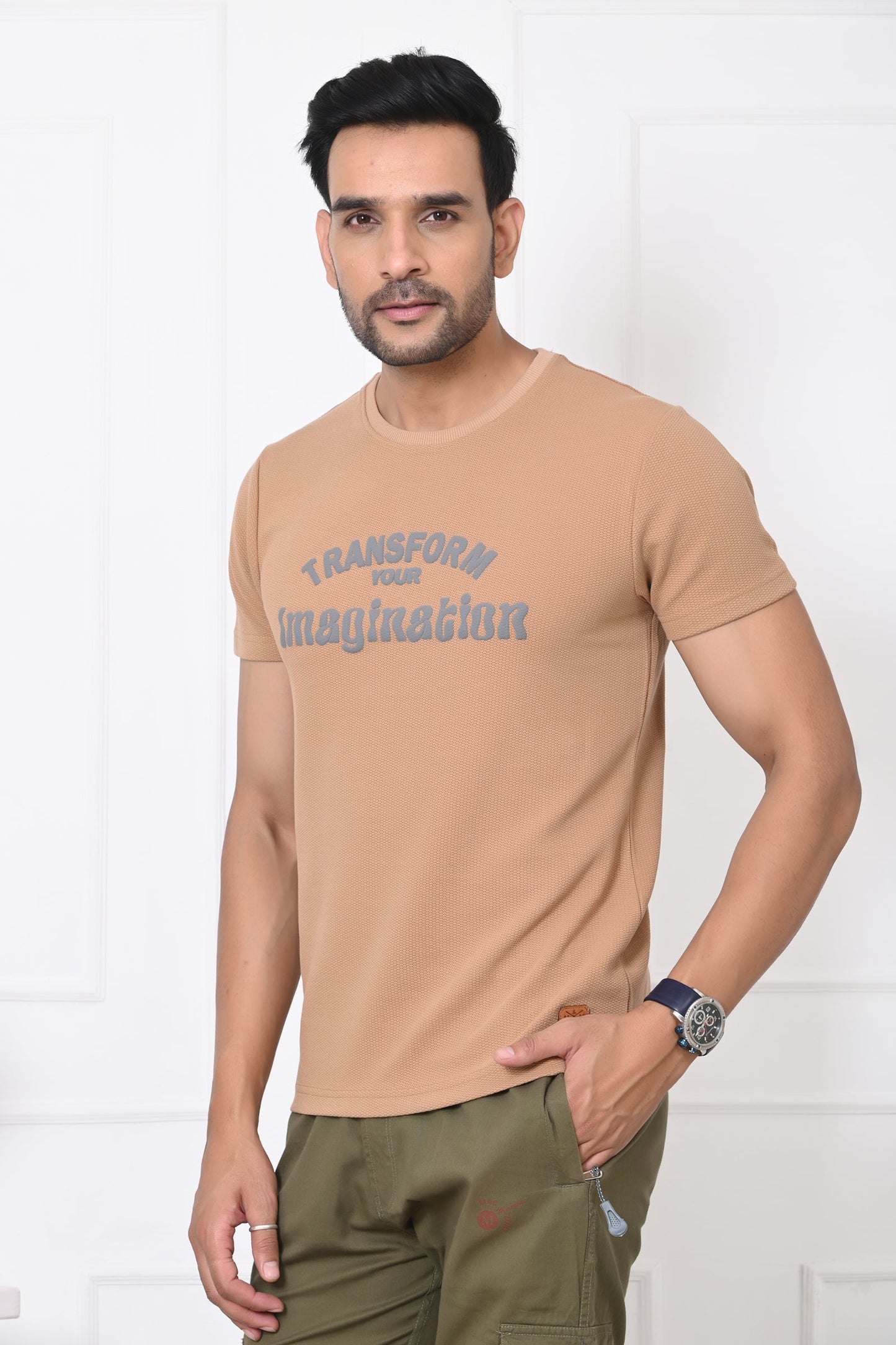 Arbour Men Round Neck Printed Half Sleeves T-Shirt