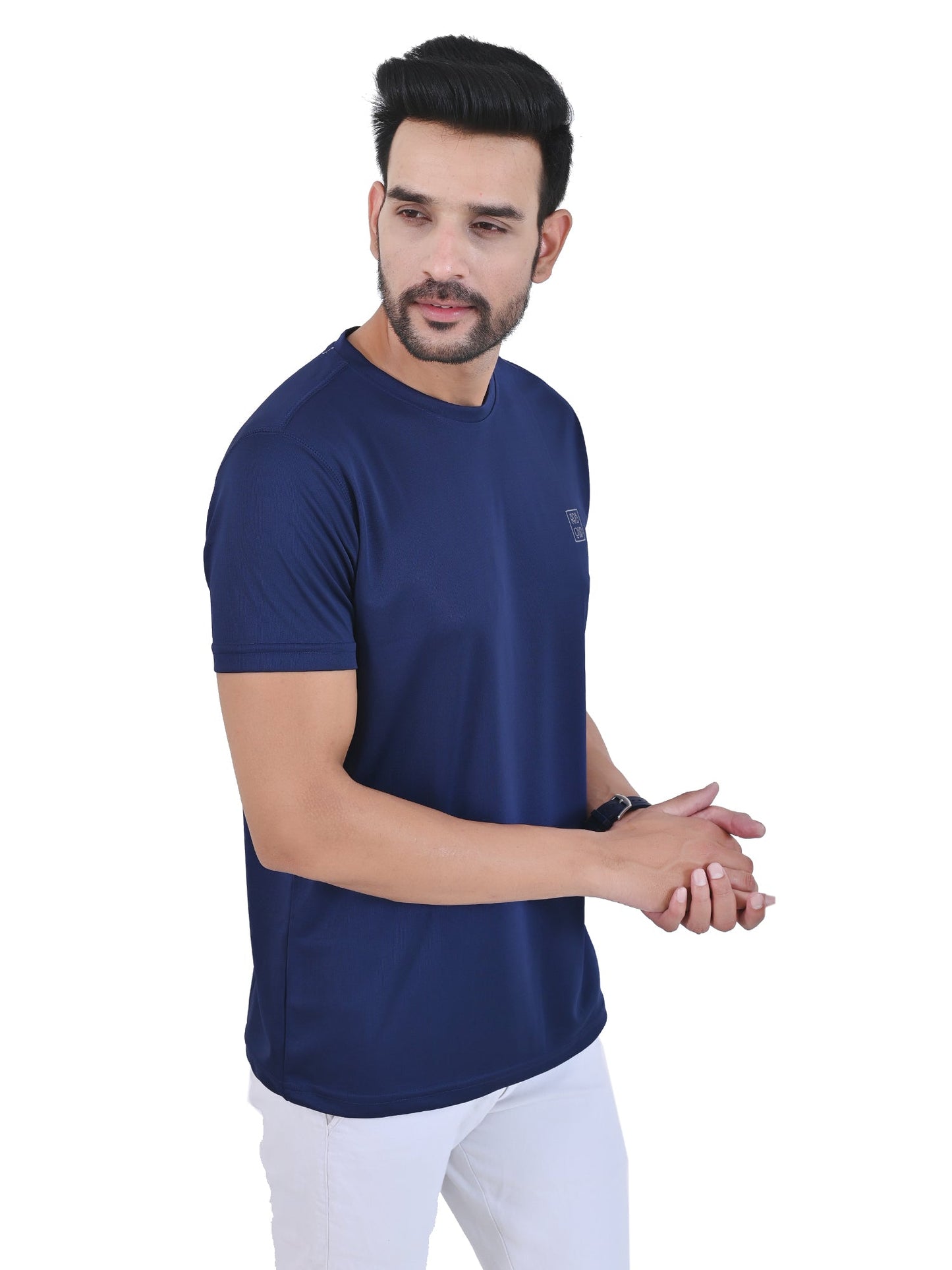 Arbour Men Solid Round Neck Polyester  T-Shirt