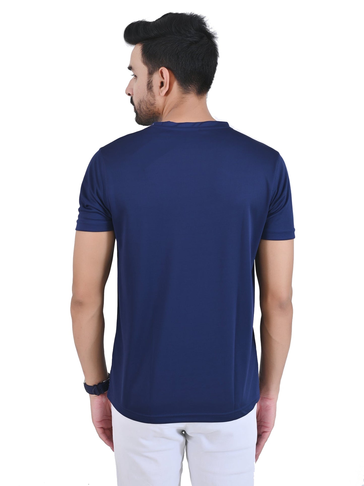 Arbour Men Solid Round Neck Polyester  T-Shirt