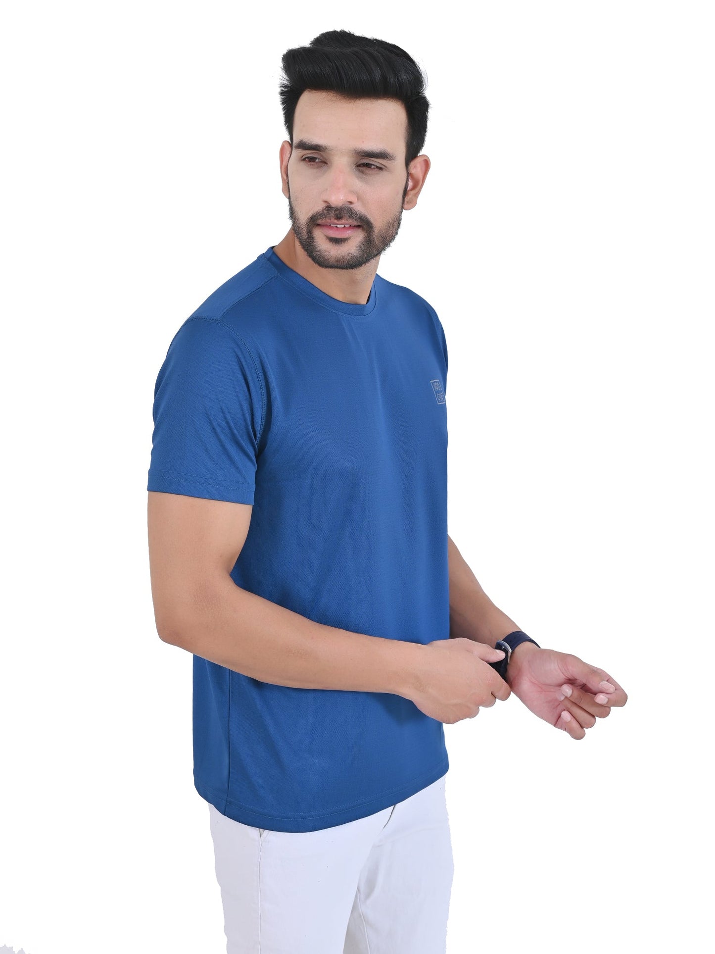 Arbour Men Solid Round Neck Polyester  T-Shirt