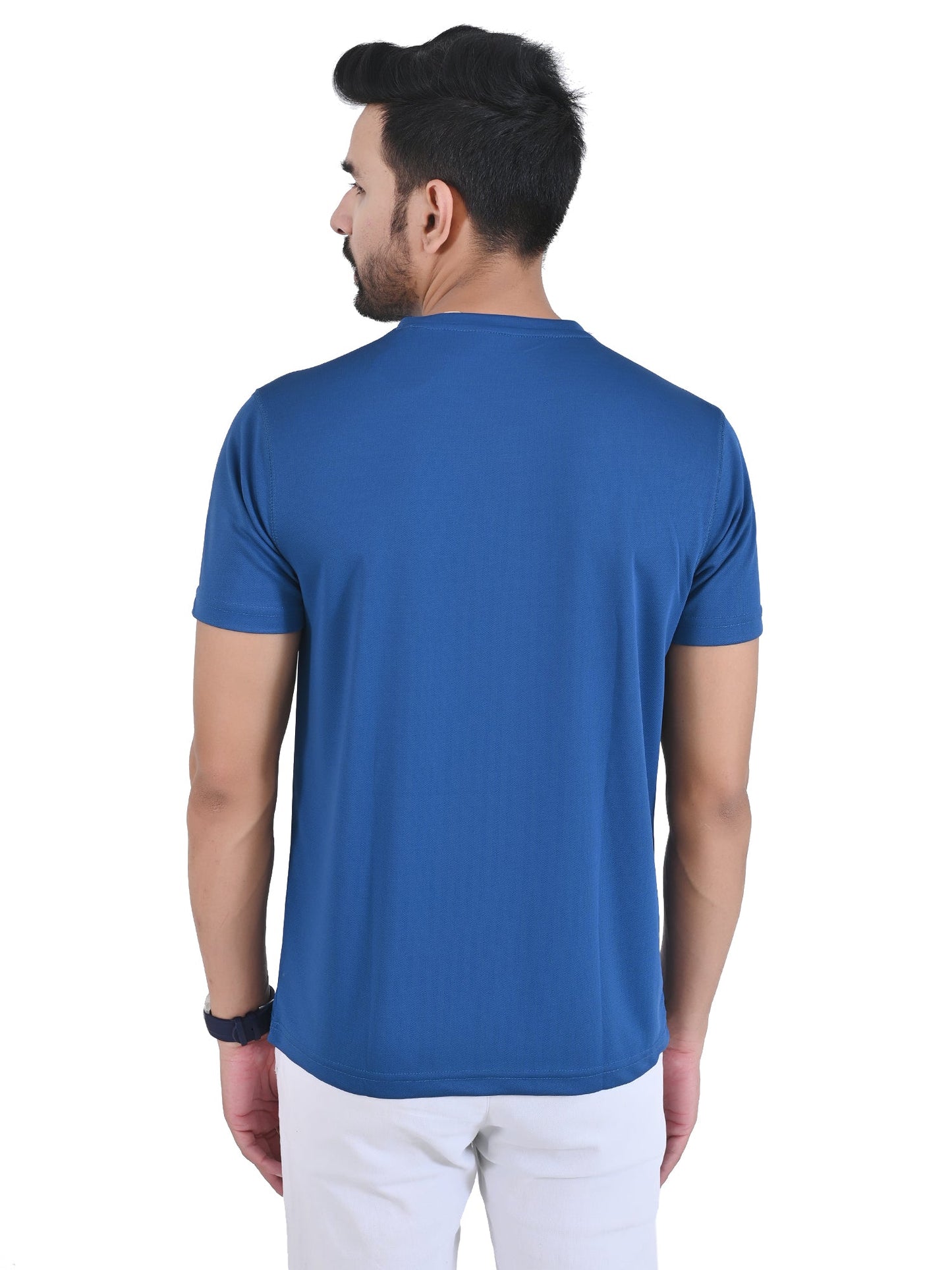 Arbour Men Solid Round Neck Polyester  T-Shirt