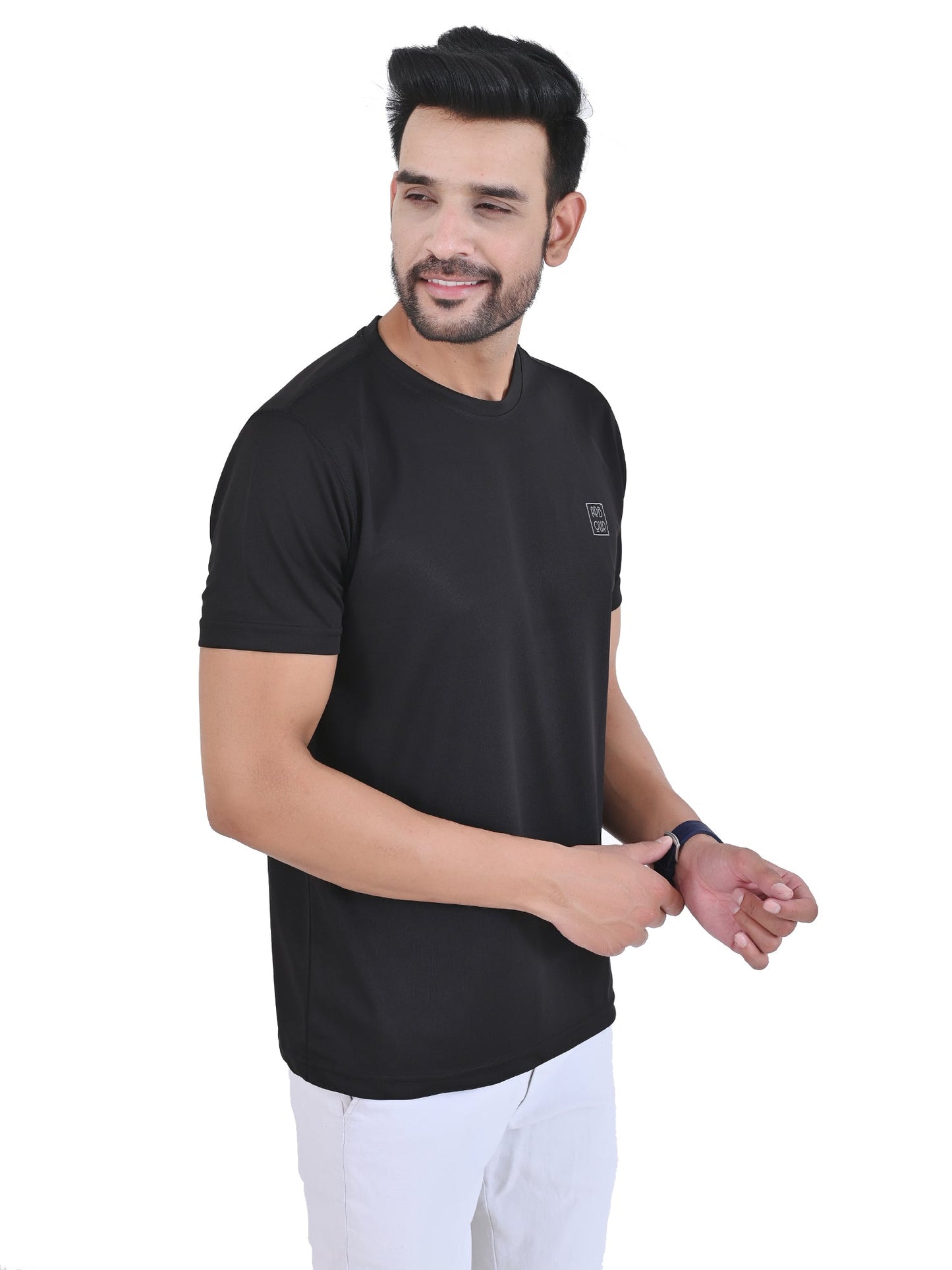 Arbour Men Solid Round Neck Polyester  T-Shirt