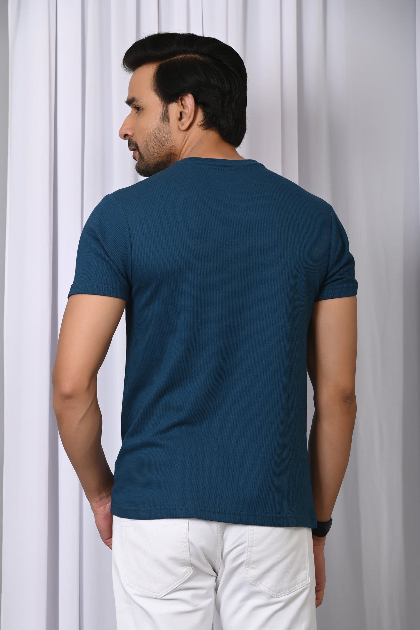 Arbour Men Solid Henley Neck Cotton Blend T-Shirt