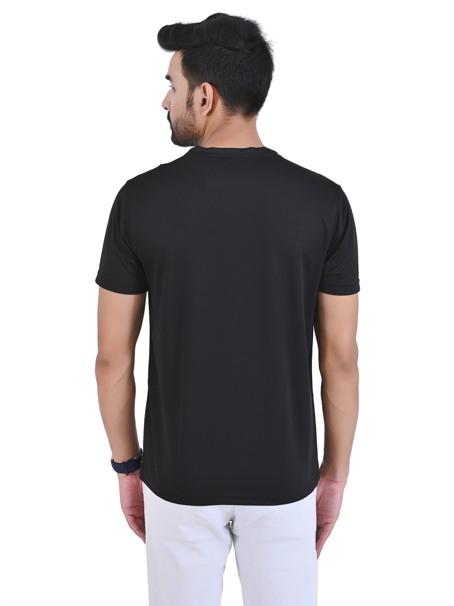 Arbour Men Solid Round Neck Polyester  T-Shirt